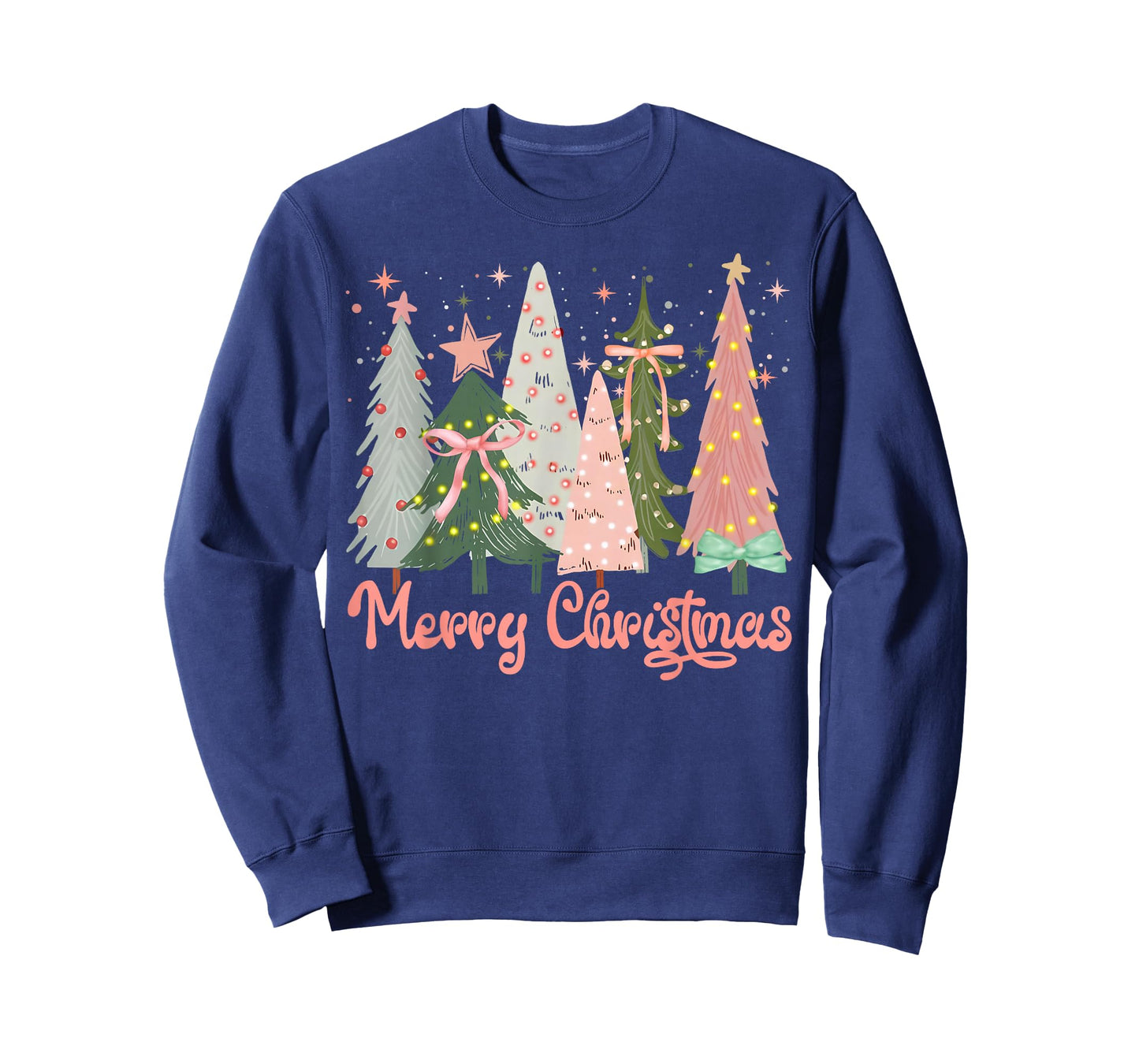 Merry Christmas Tree Boho Xmas Pink Girl Women T-Shirt