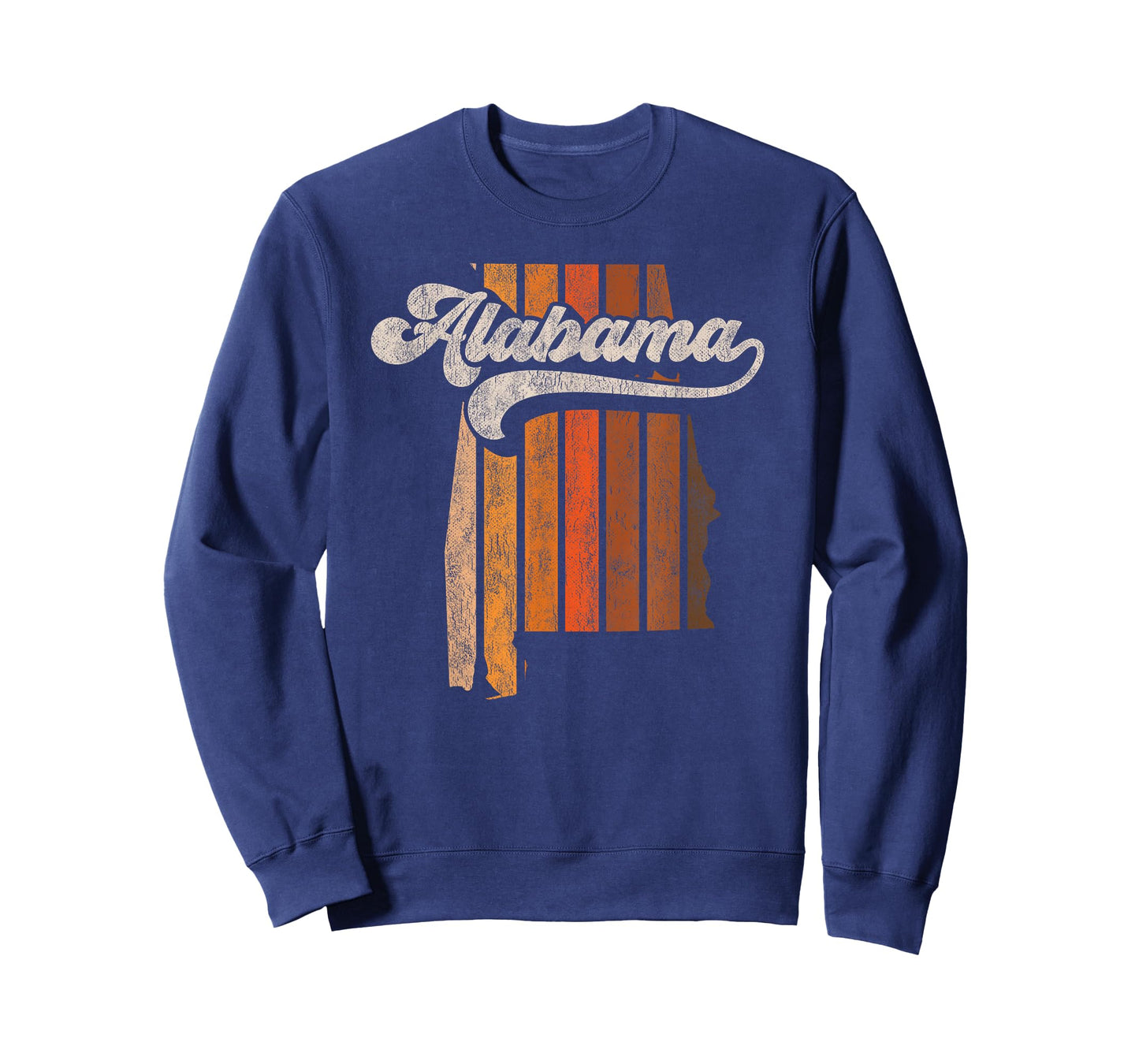 Vintage Alabama Retro 70s Stripes Silhouette Distressed T-Shirt