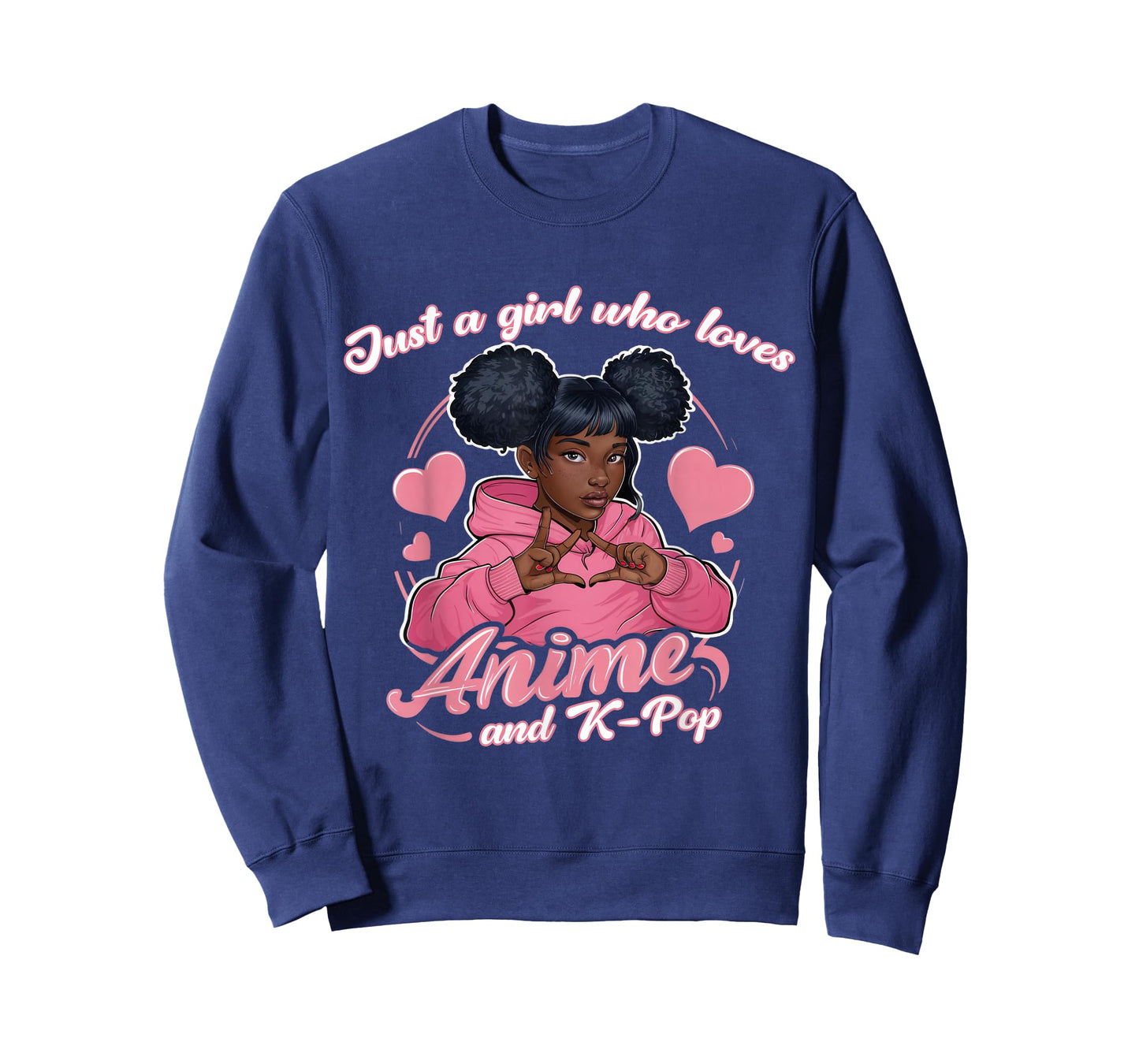 Just A Girl Who Loves Anime And K-Pop African American Afro T-Shirt