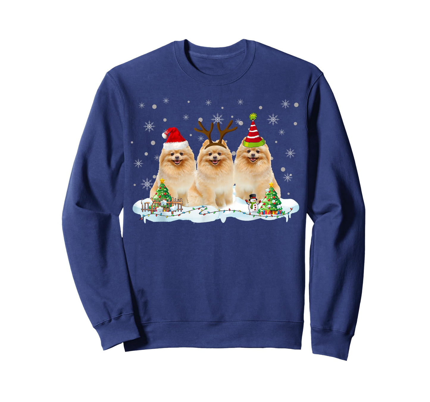 Funny Christmas Pomeranian Santa Reindeer Pomeranian Lover T-Shirt