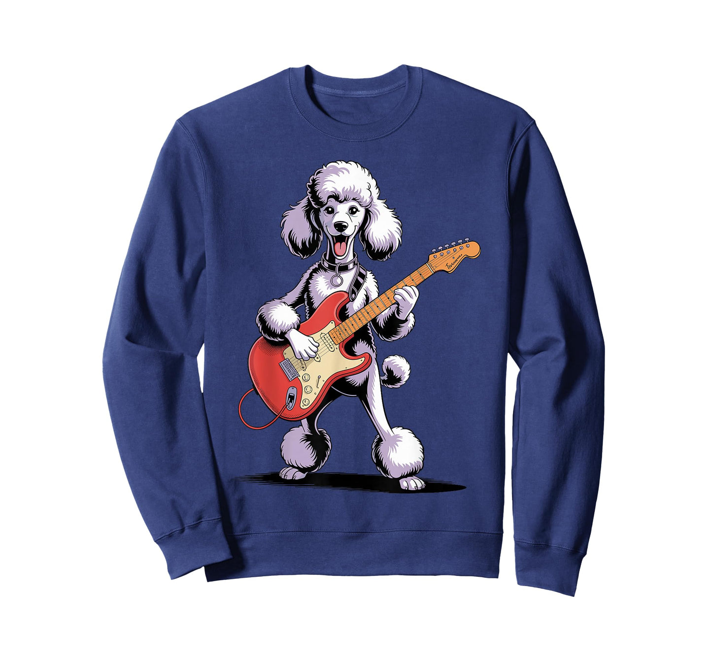 Funny Poodle Dog Playing Guitar Cool Dog Music Rock Lover T-Shirt