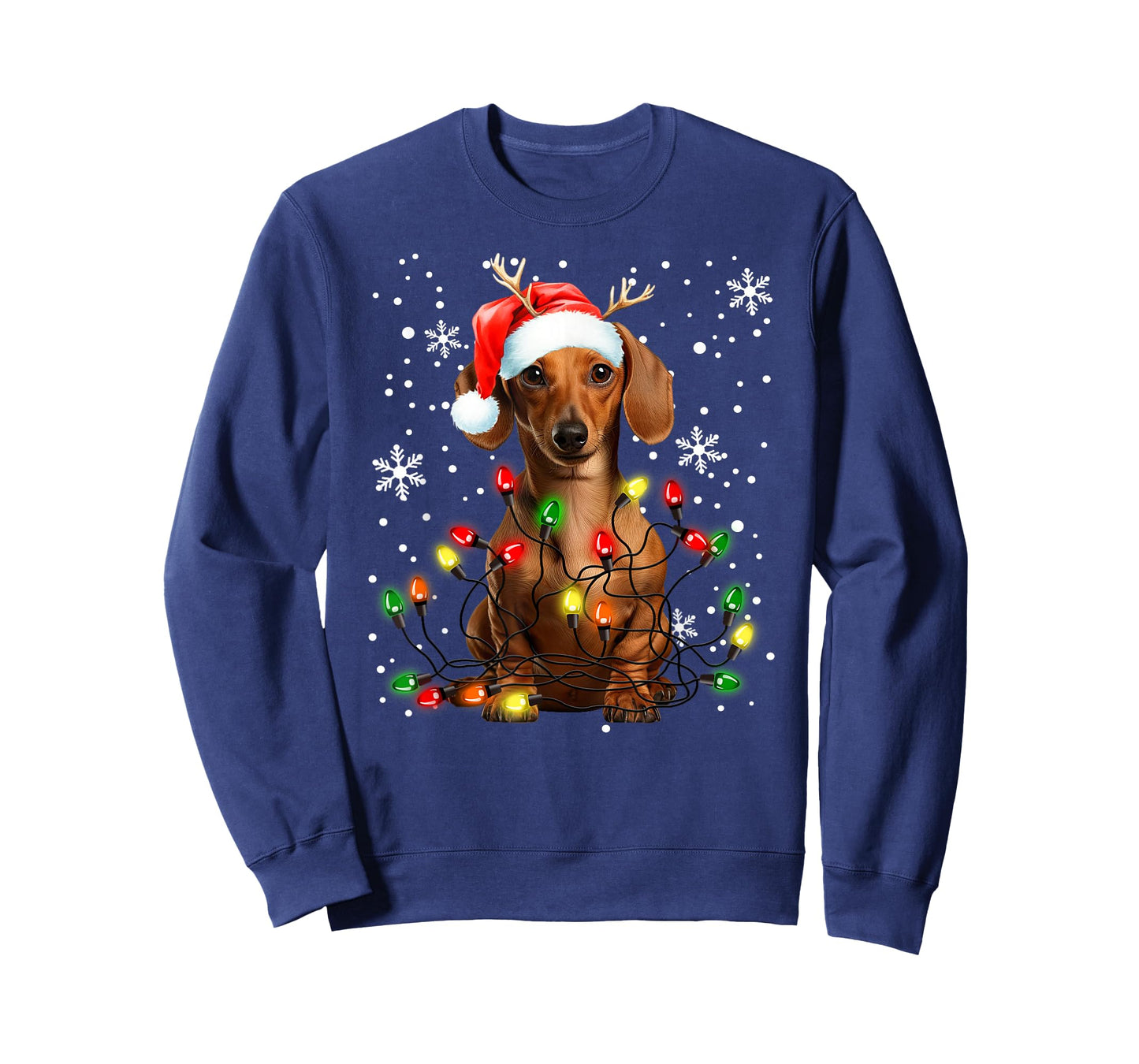 Xmas Lighting Santa Dachshund Dog Christmas T-Shirt