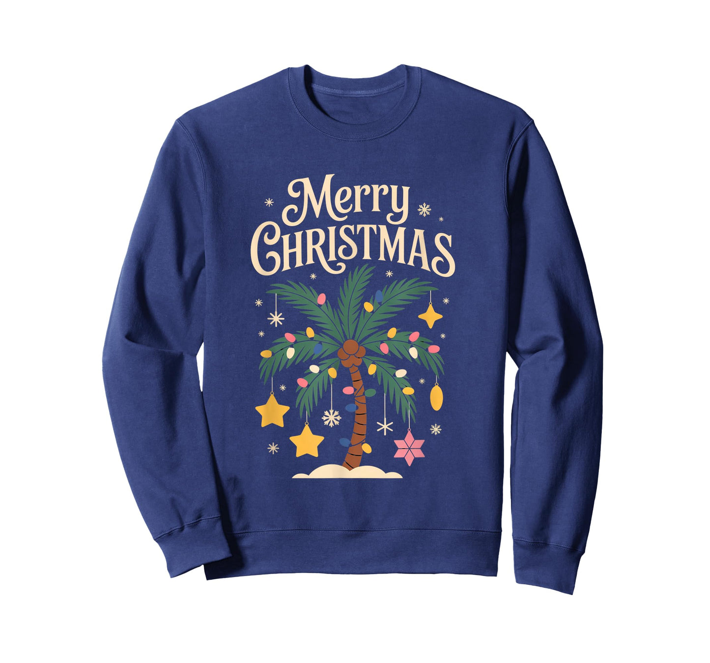 Christmas Palm Tree Lights Tropical Holiday Island T-Shirt