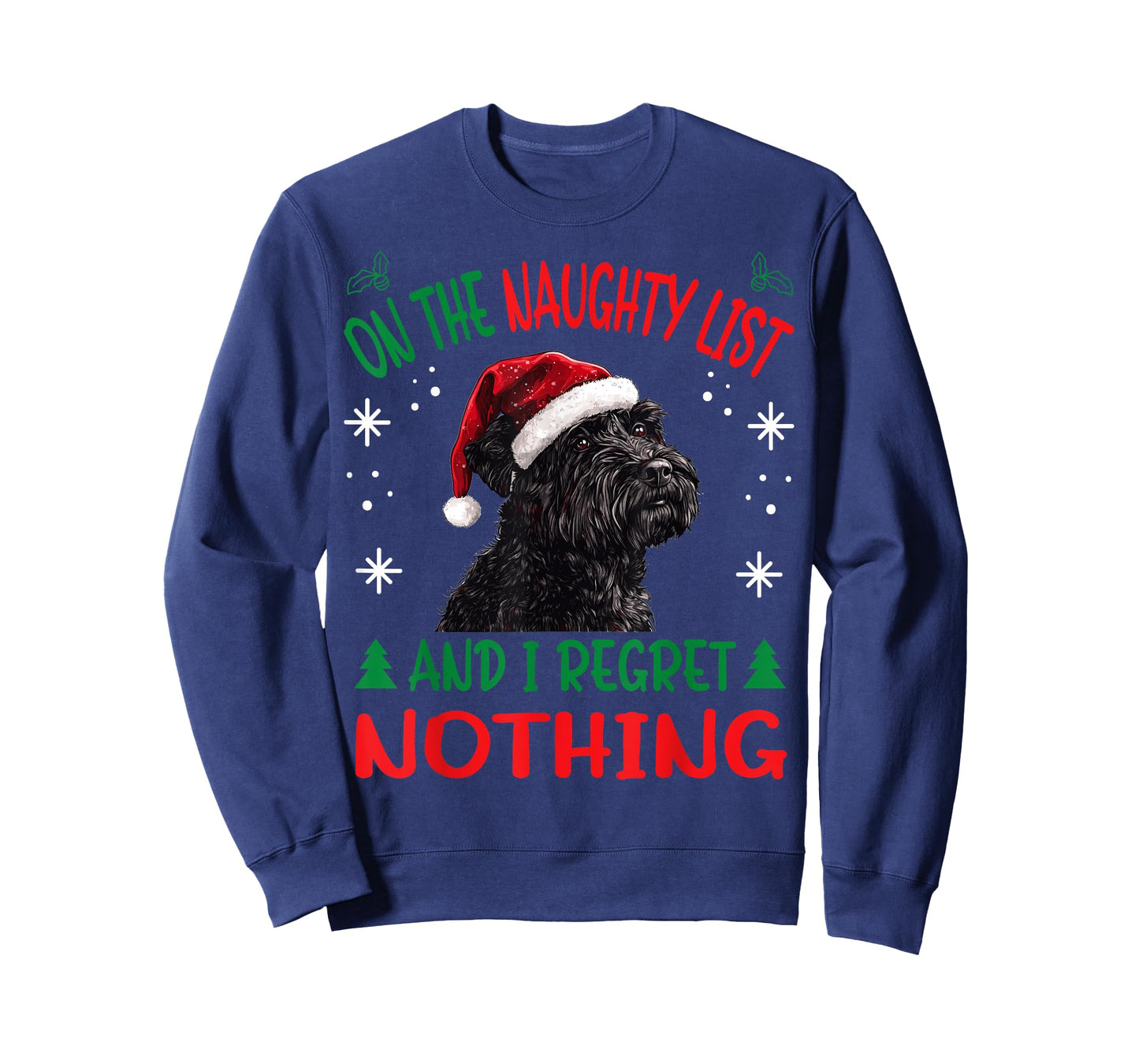 Cute Bouvier Des Flandres Dog Christmas On The Naughty List T-Shirt