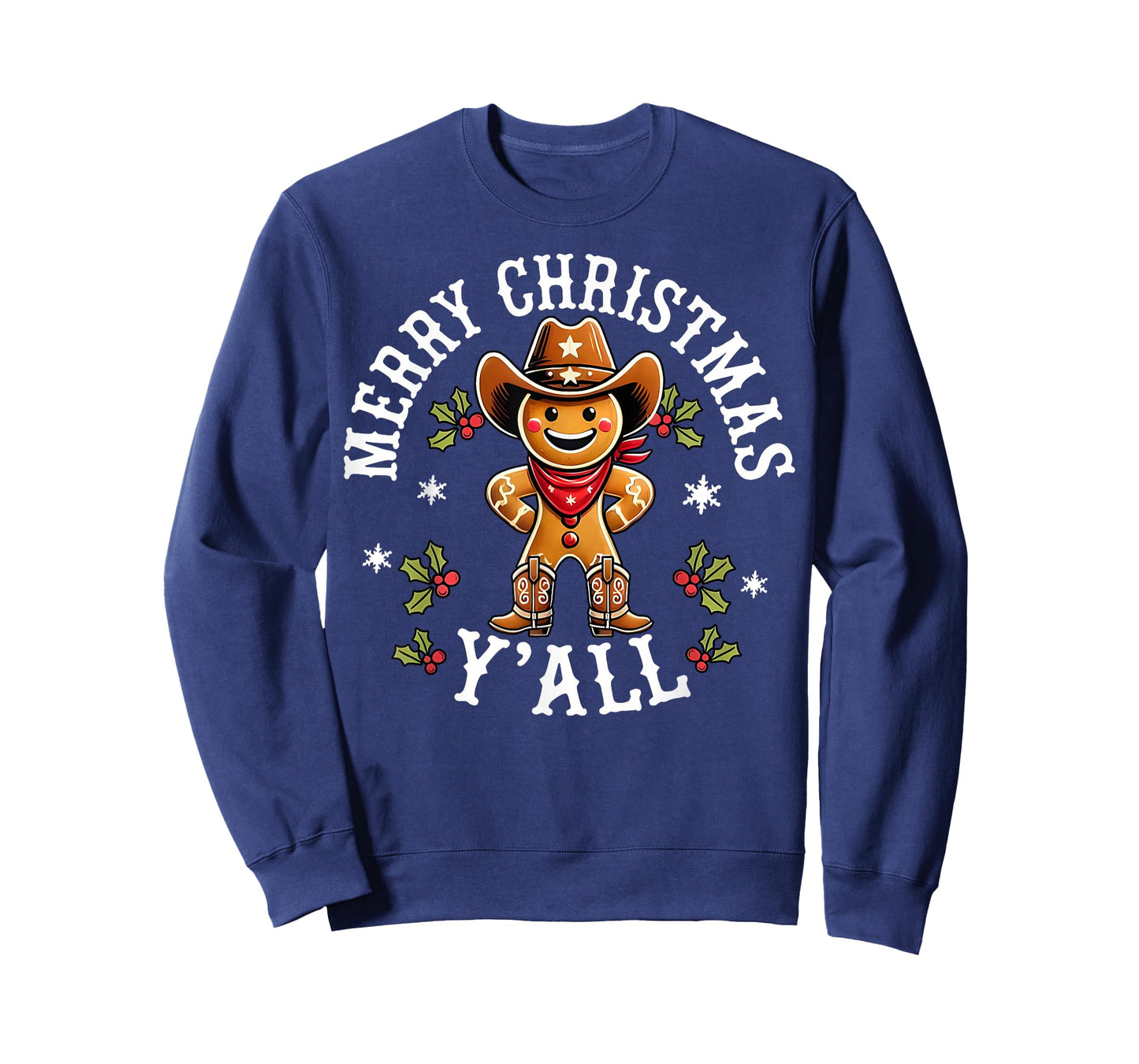 Merry Christmas Yall Gingerbread Cowboy Howdy Western Xmas T-Shirt