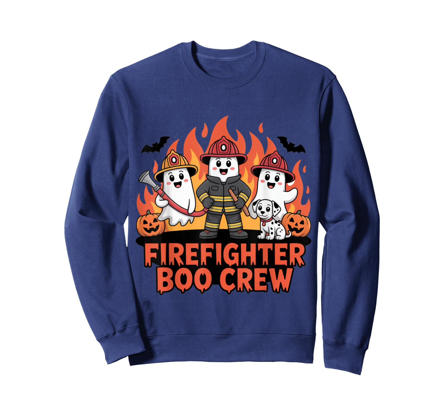 Firefighter Boo Crew Ghost Halloween Costume T-Shirt