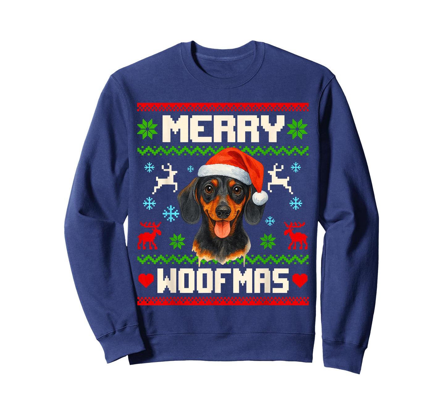 Dachshund Dog Christmas Ugly Sweater Pet Dog Lover Xmas T-Shirt