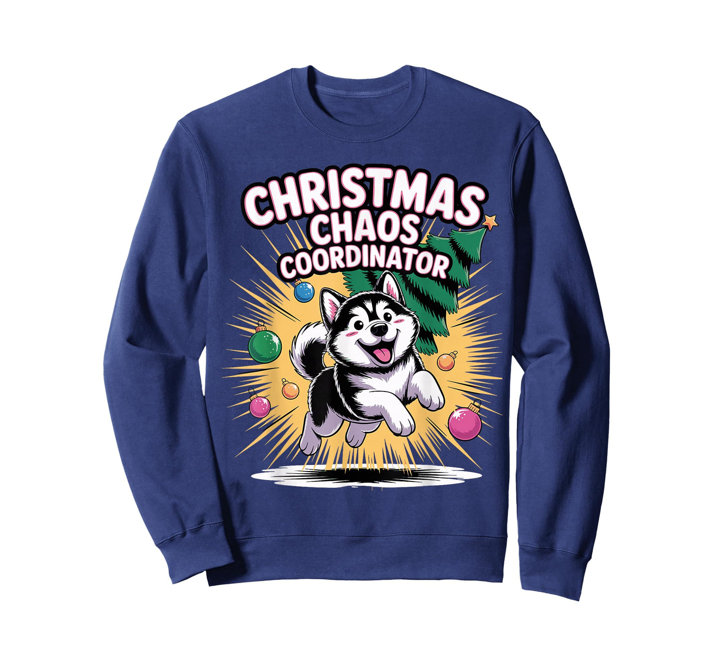 Christmas Chaos Coordinator Funny Christmas Alaskan Malamute T-Shirt
