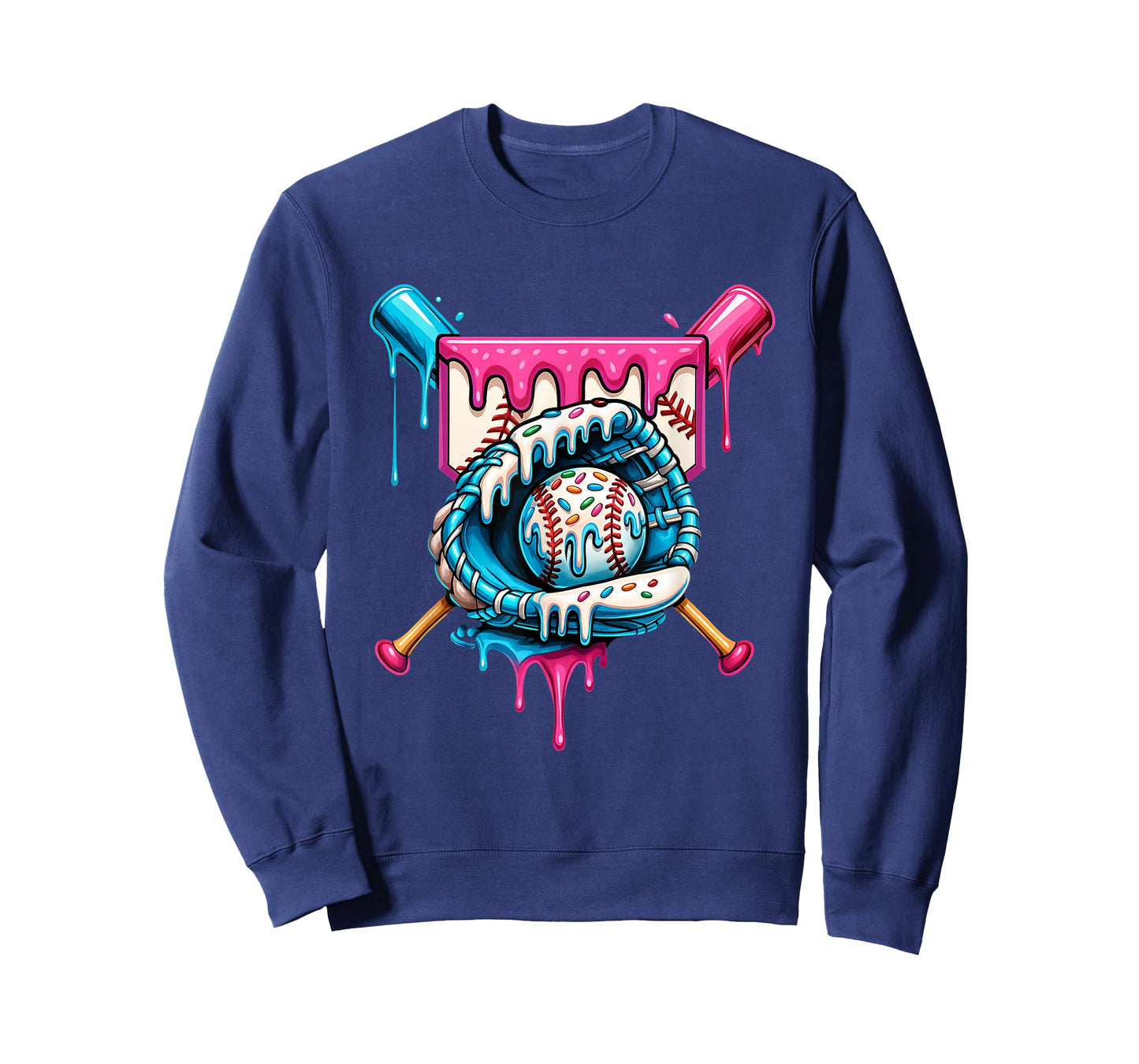 Baseball Drip Ice Cream Sprinkles Baseball Glove Youth Boys T-Shirt