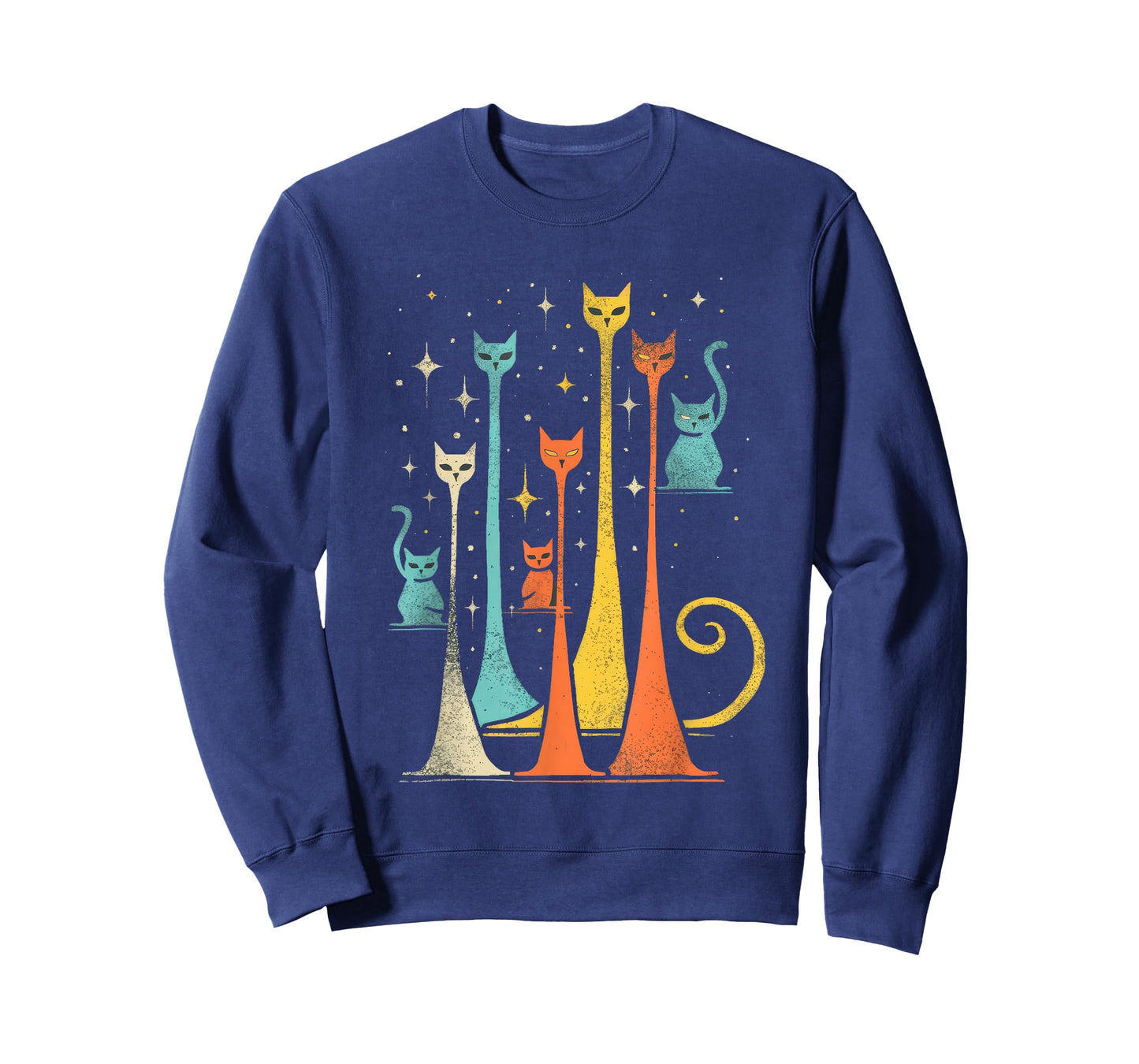 Cute Cat Gang Vintage Shirt 50s Retro Space Cat Print T-Shirt
