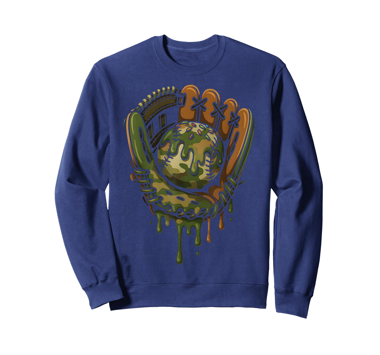 Baseball Drip Camo Baseball Glove Boys Sports Cool Game Day T-Shirt