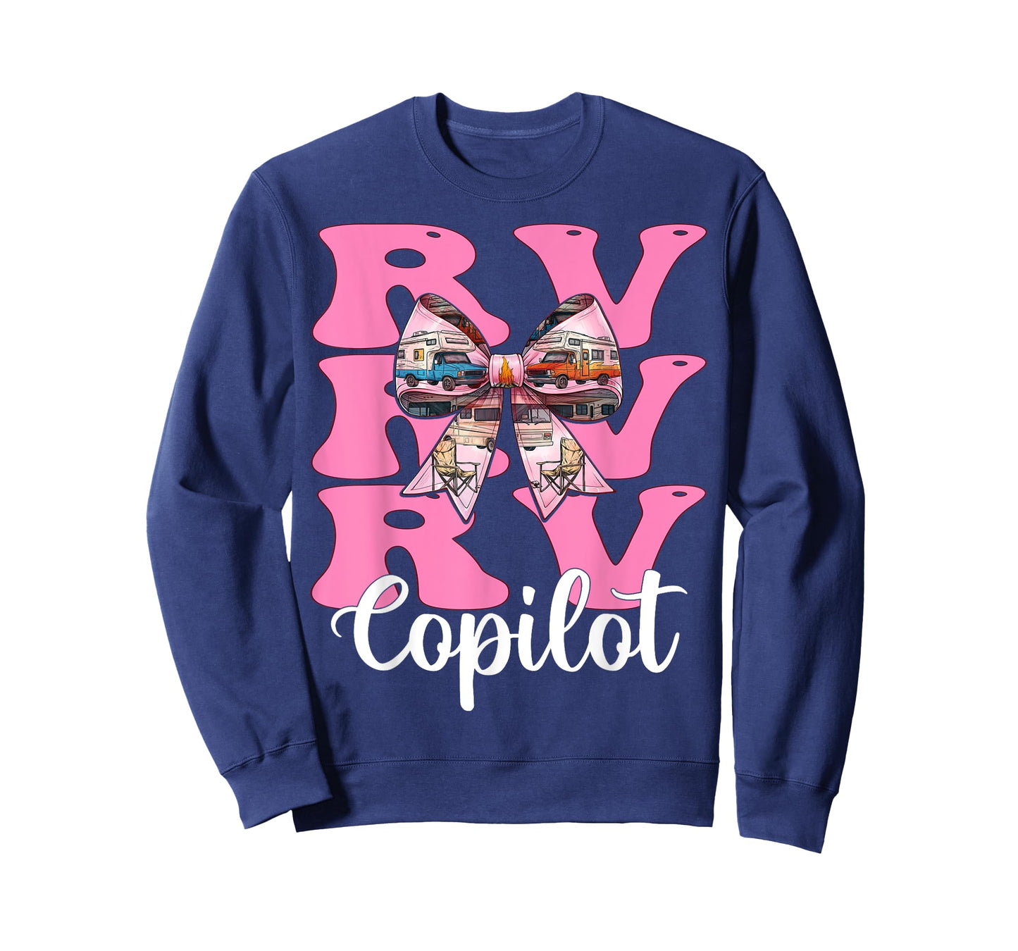 RV Copilot RV Camping Camper Motorhome Girl Mom Coquette Bow T-Shirt