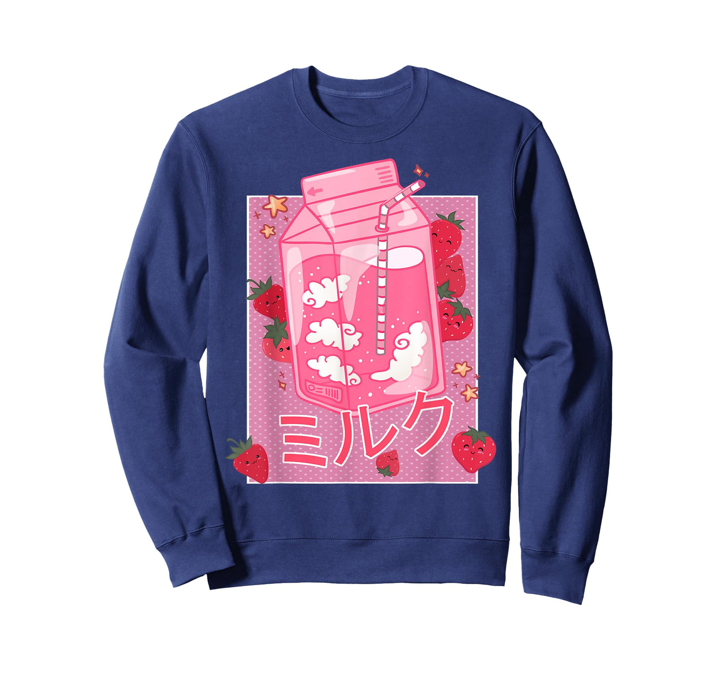 Retro 90s Strawberry Milk Shake - Funny Japanese Kawaii Milk T-Shirt