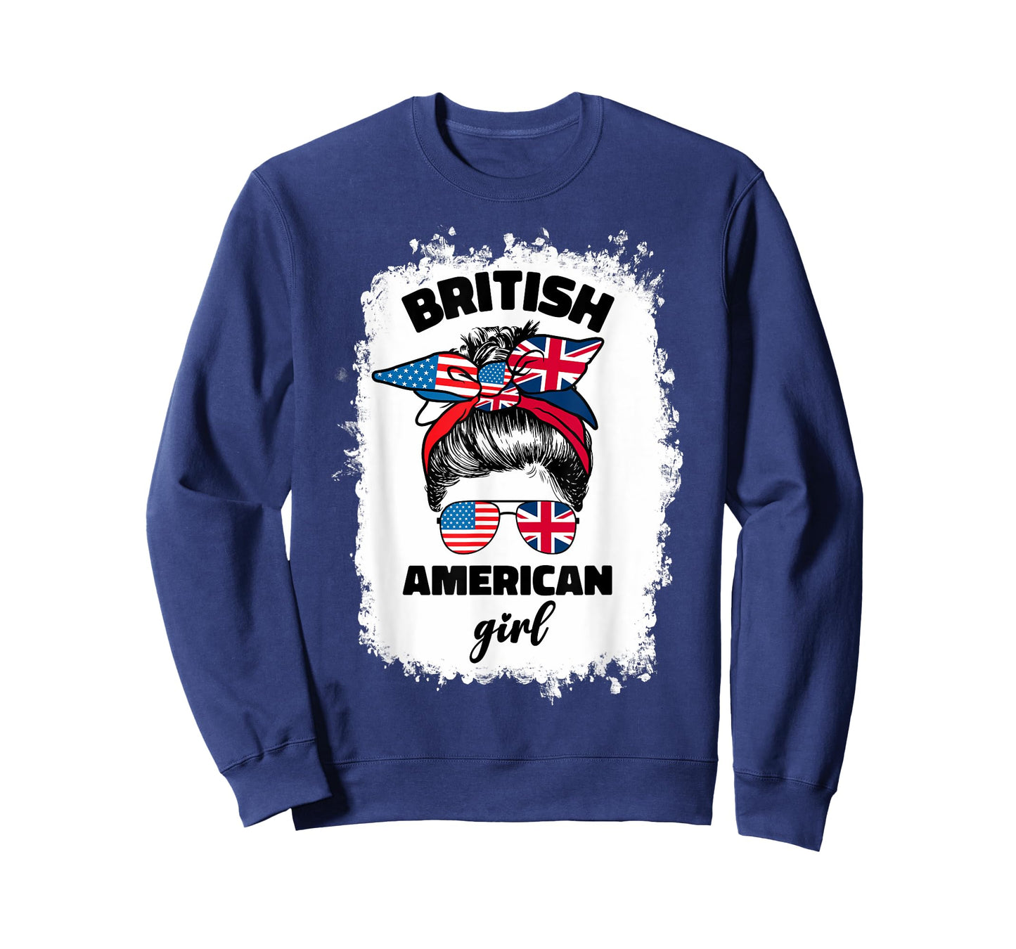 Half American British America Great Britain UK USA Flag Girl T-Shirt