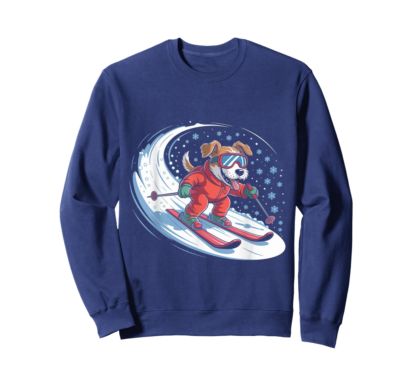 Snow Dog Skiing Puppy Cute Winter Sports Funny Ski Meme Dog T-Shirt
