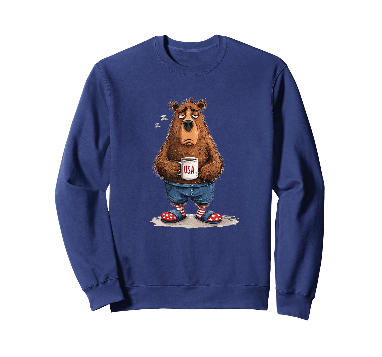 Sleepy Bear with Cool USA Mug Costume for Boys and Girls T-Shirt