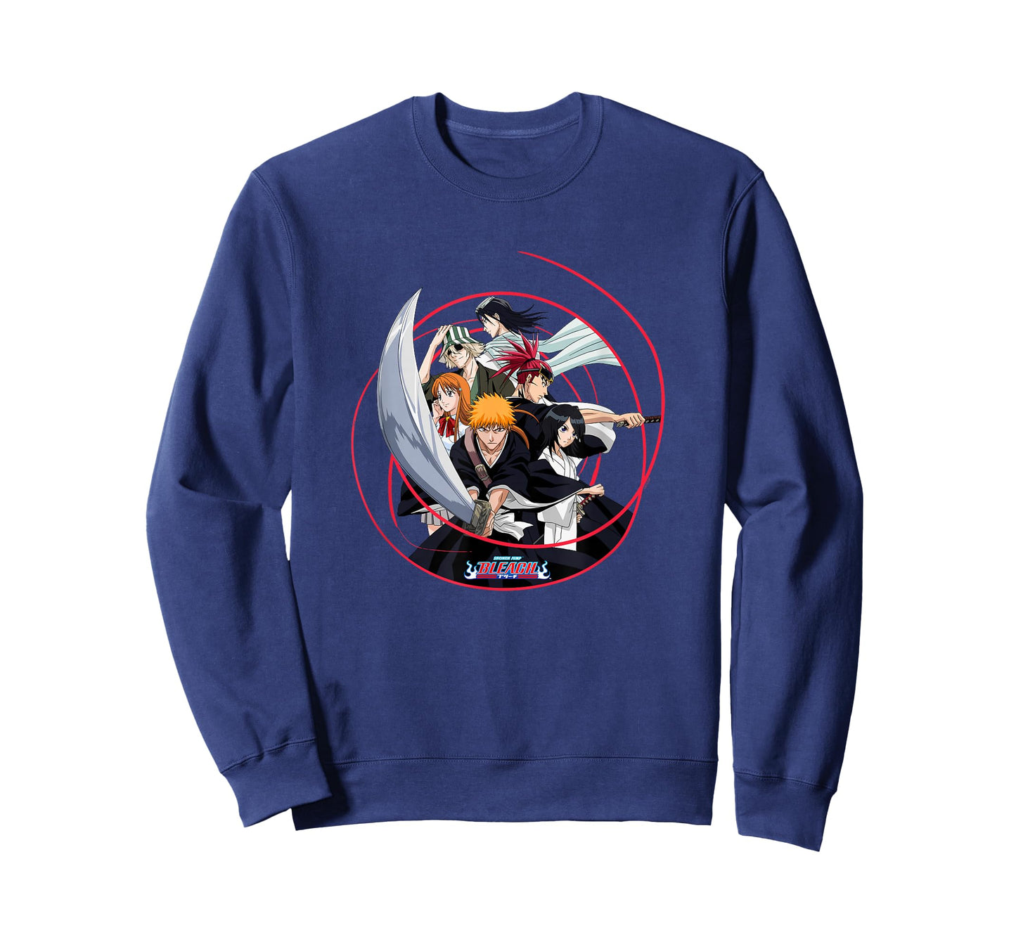 Bleach Ichigo and Cast with Sword and Swirl Anime T-Shirt