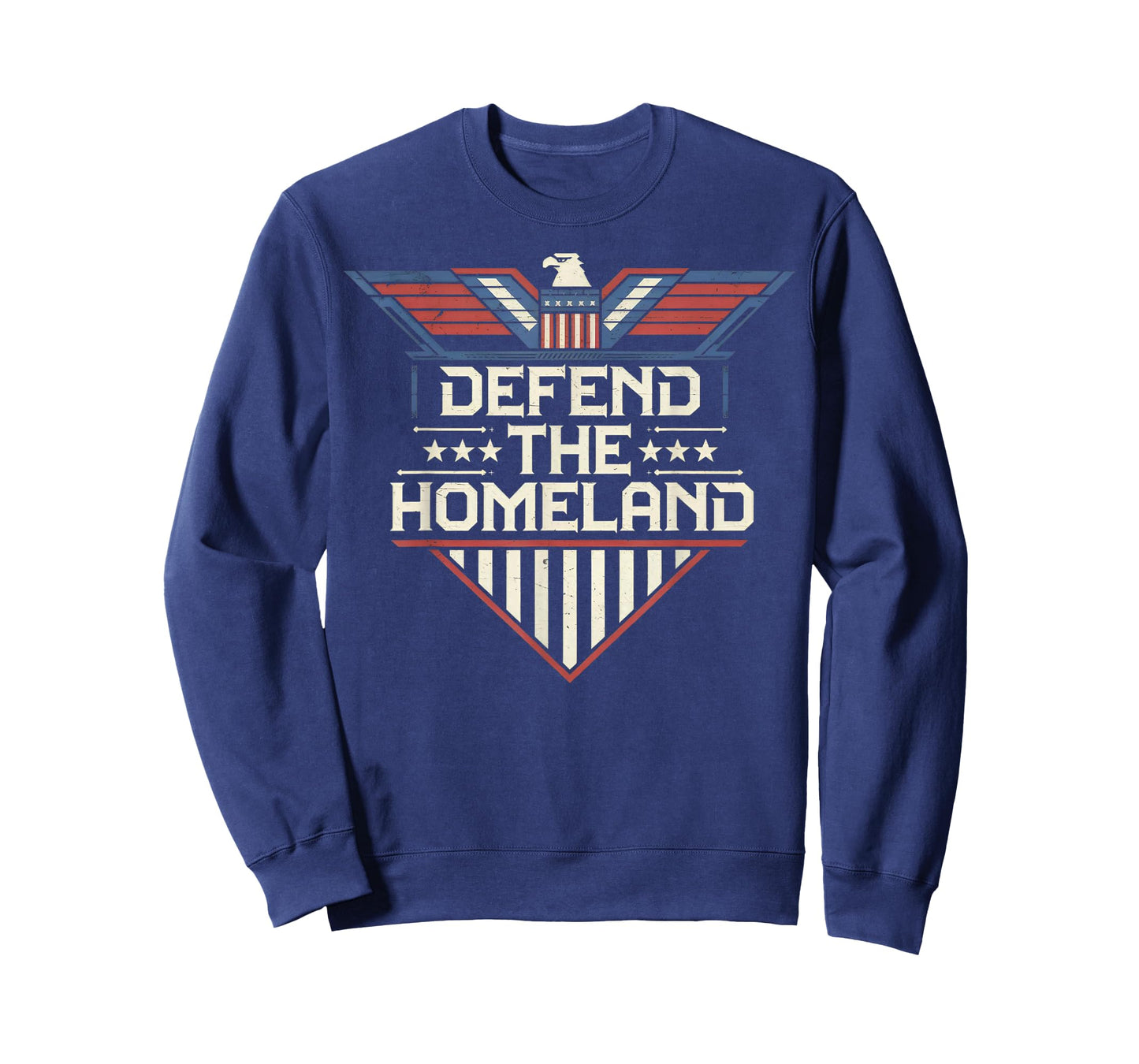 Defend The Homeland – USA Flag Eagle Retro Sci-Fi Design T-Shirt