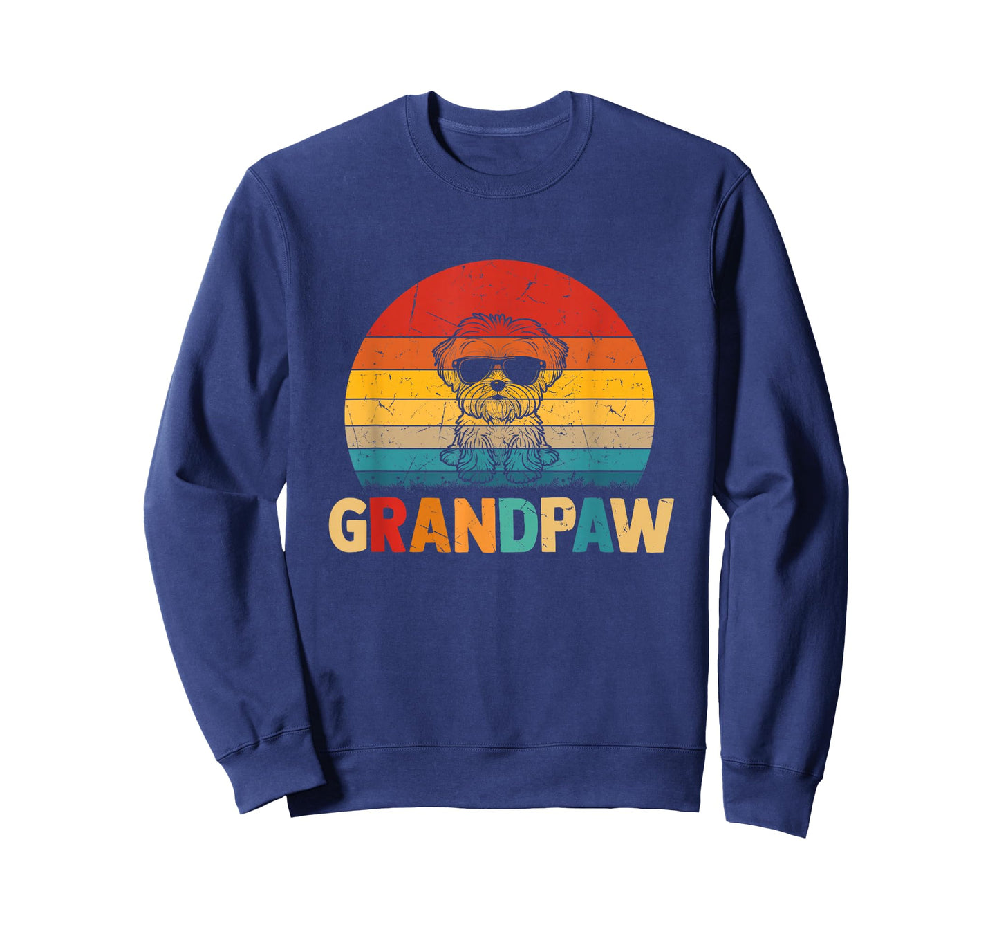 Funny Grandpaw Retro Vintage Maltese Lovers Grandpa Fathers T-Shirt