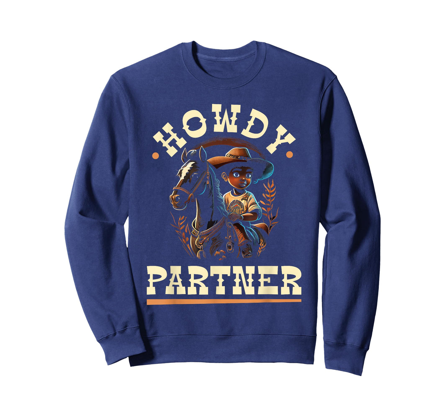 Howdy Partner, African American Rodeo Cowboy Boy Kids T-Shirt