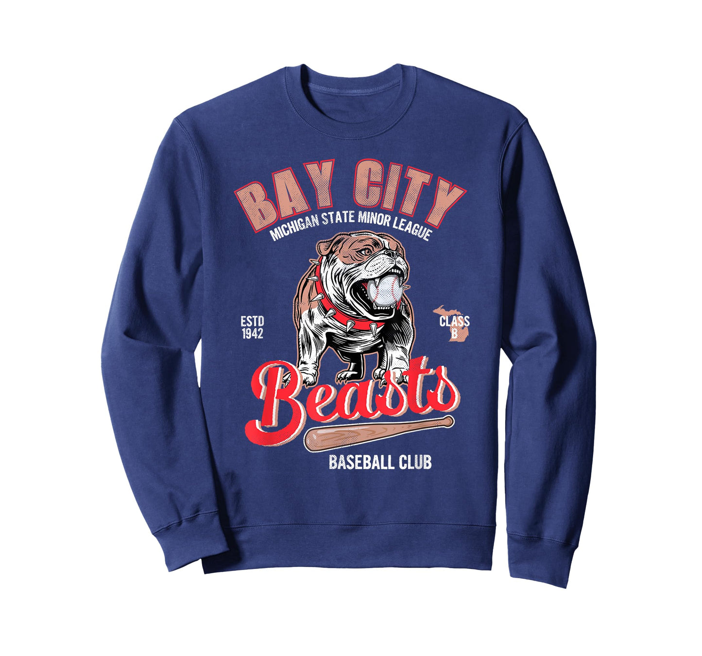 Vintage Bay City Beasts Retro Minor League Baseball T-Shirt