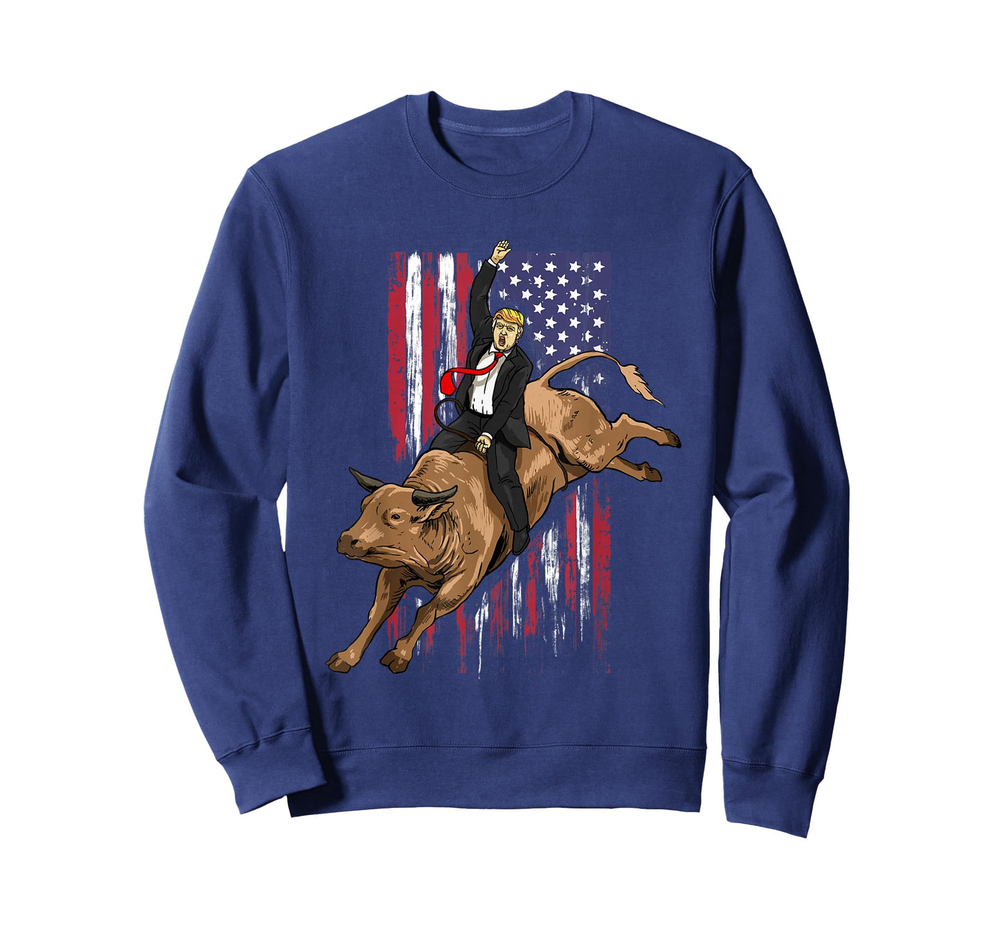 Rodeo Bull Rider Trump American Flag Cowboy Bull Riding T-Shirt