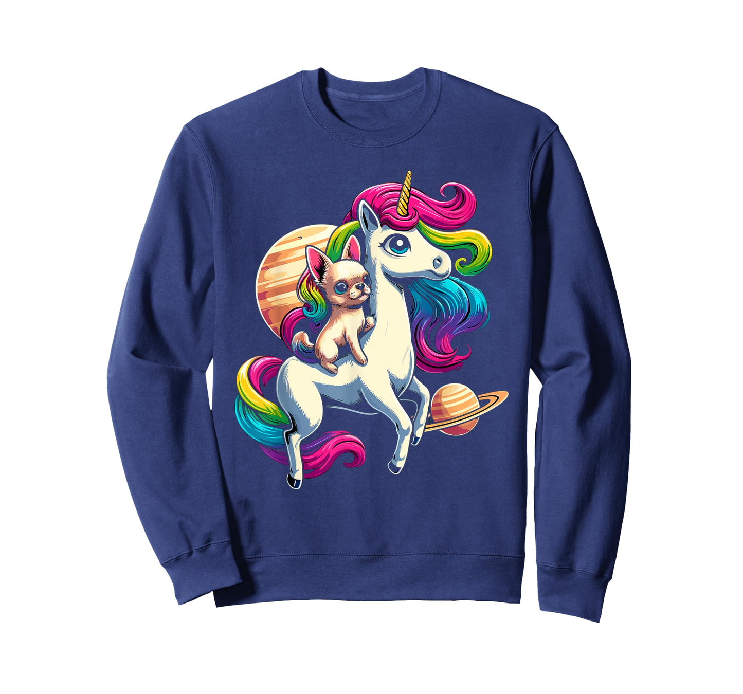 Chihuahua Riding Unicorn for Girls and Women T-Shirt