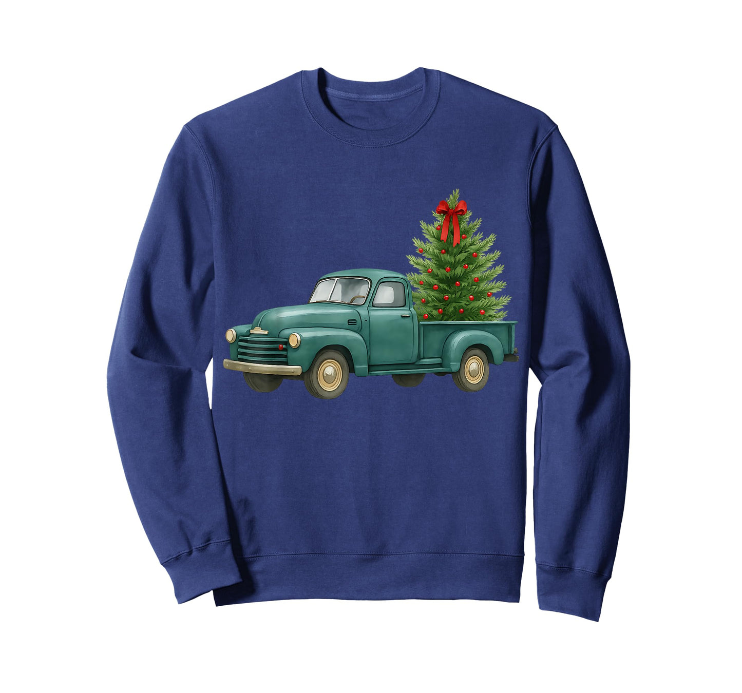 Vintage Green Truck Christmas Tree Winter Season T-Shirt