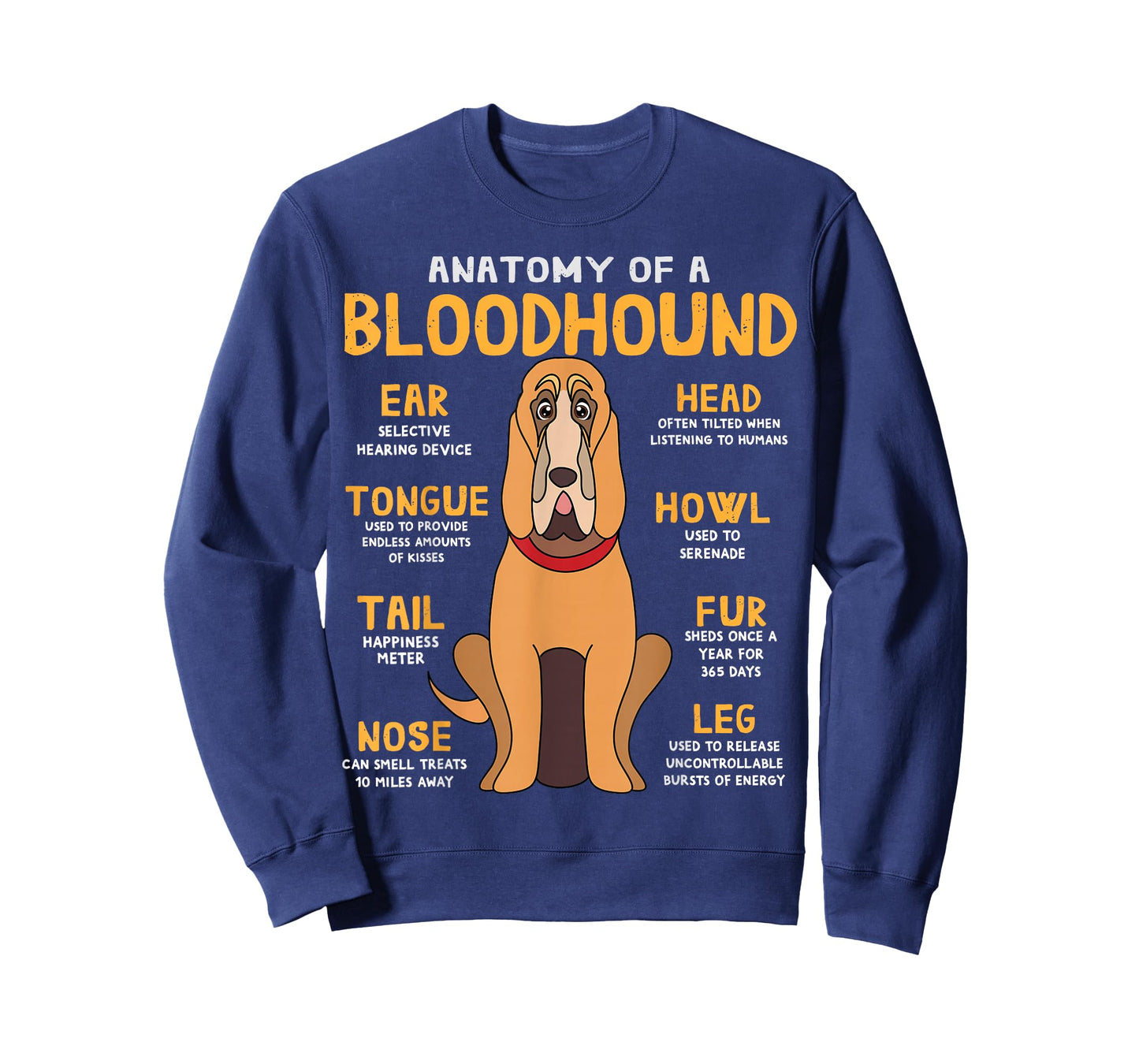 Blood Hound Anatomy Funny Dog Mum Dad Sweet Gift T-Shirt