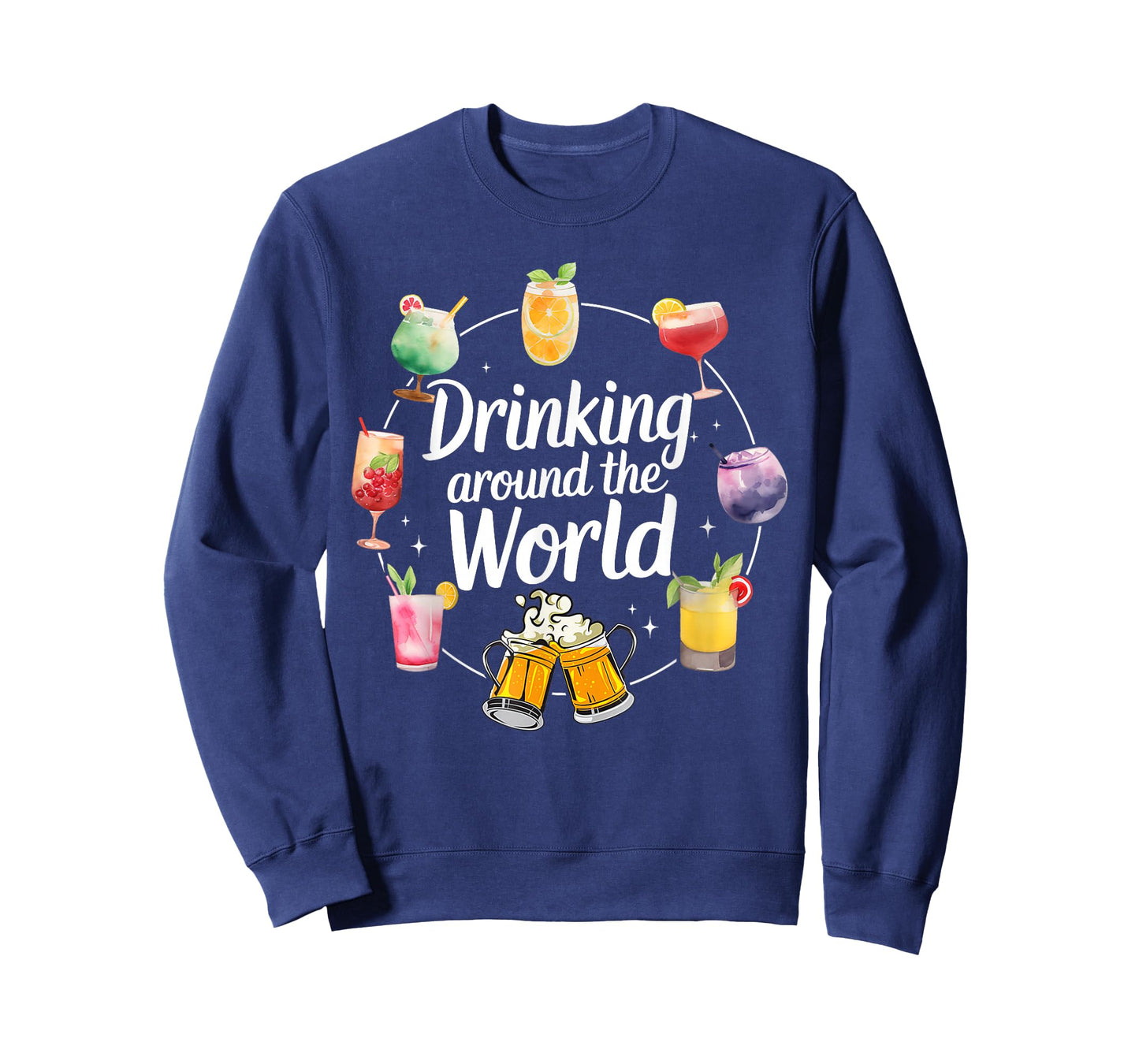 Drinking Around The World Funny Travel Cocktail Tee T-Shirt