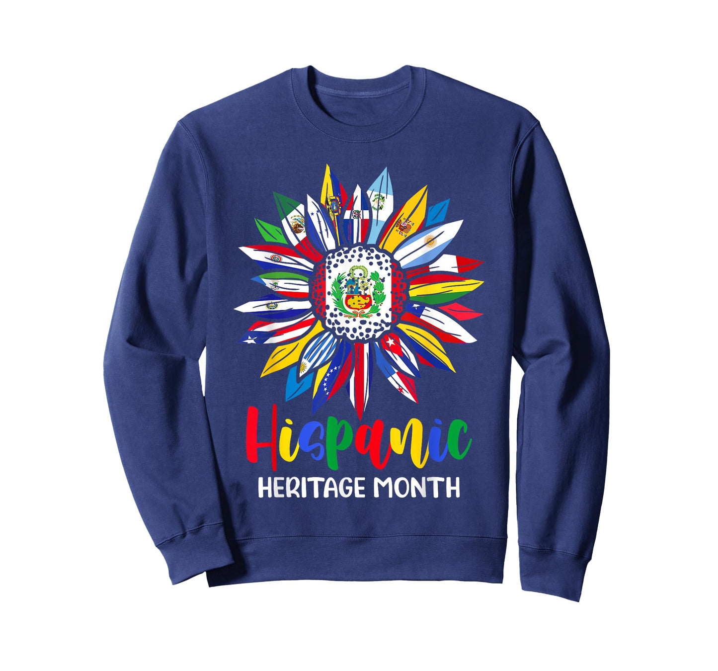 Hispanic Heritage Month Peru Flag Sunflower Latino Flags T-Shirt