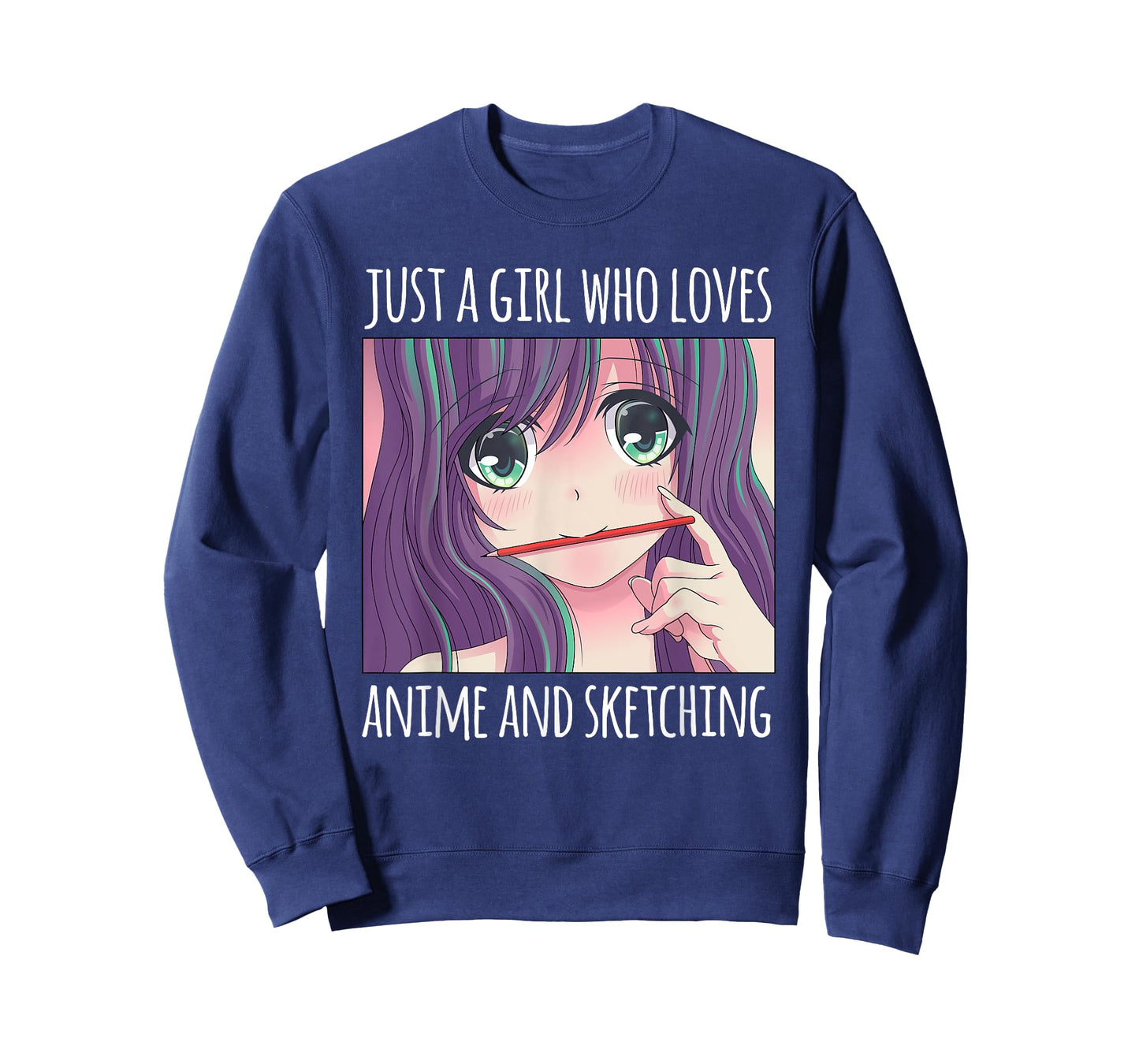 Just a Girl Who Loves Anime and Sketching Drawing Girls Gift T-Shirt