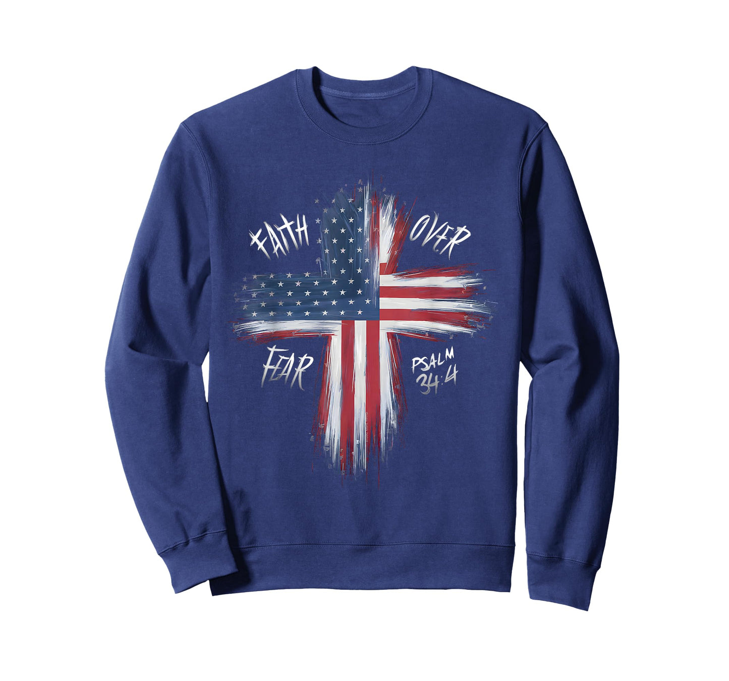 Your Country USA Dibble Dabble Designs Patriotic USA American Flag Faith Over Fear Prayer T-Shirt