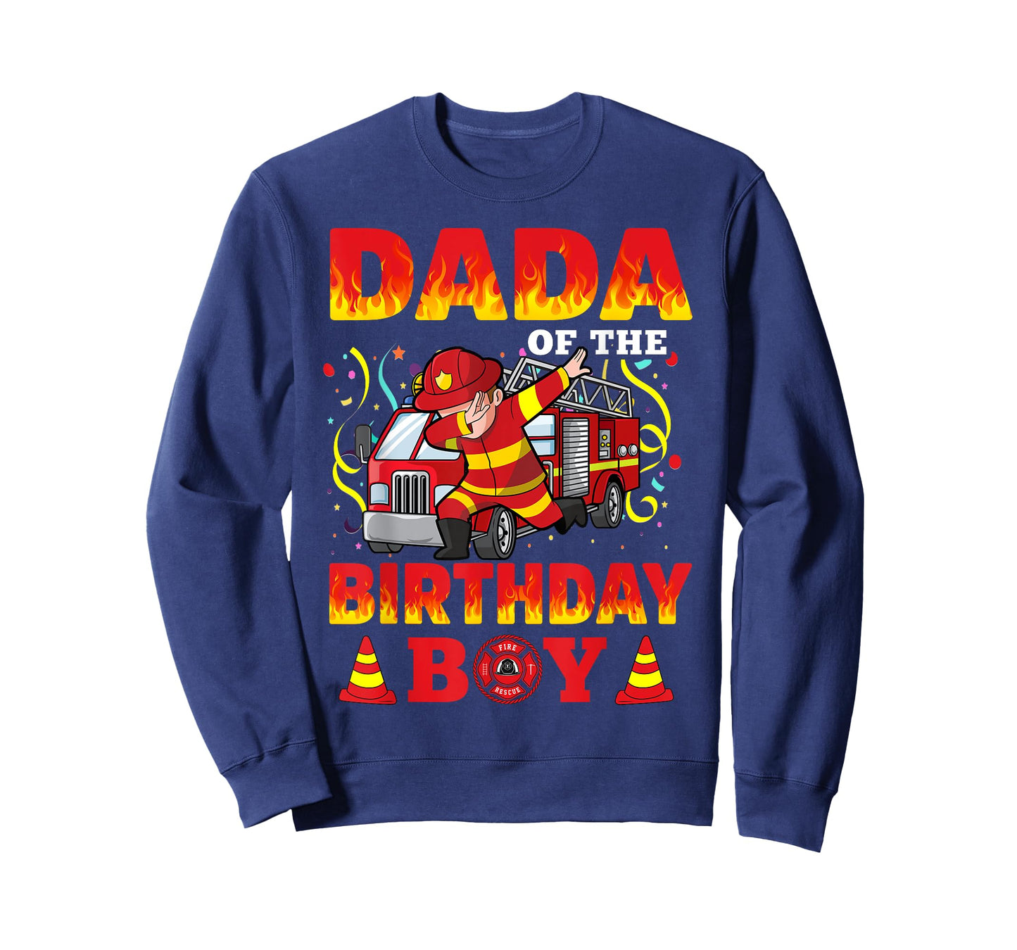 Dada Of The Birthday Boy Fire Truck Firefighter Boys T-Shirt