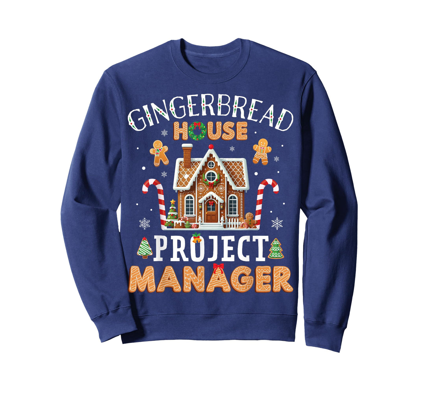 Gingerbread House Project Manager Cookie Baking Funny Xmas T-Shirt