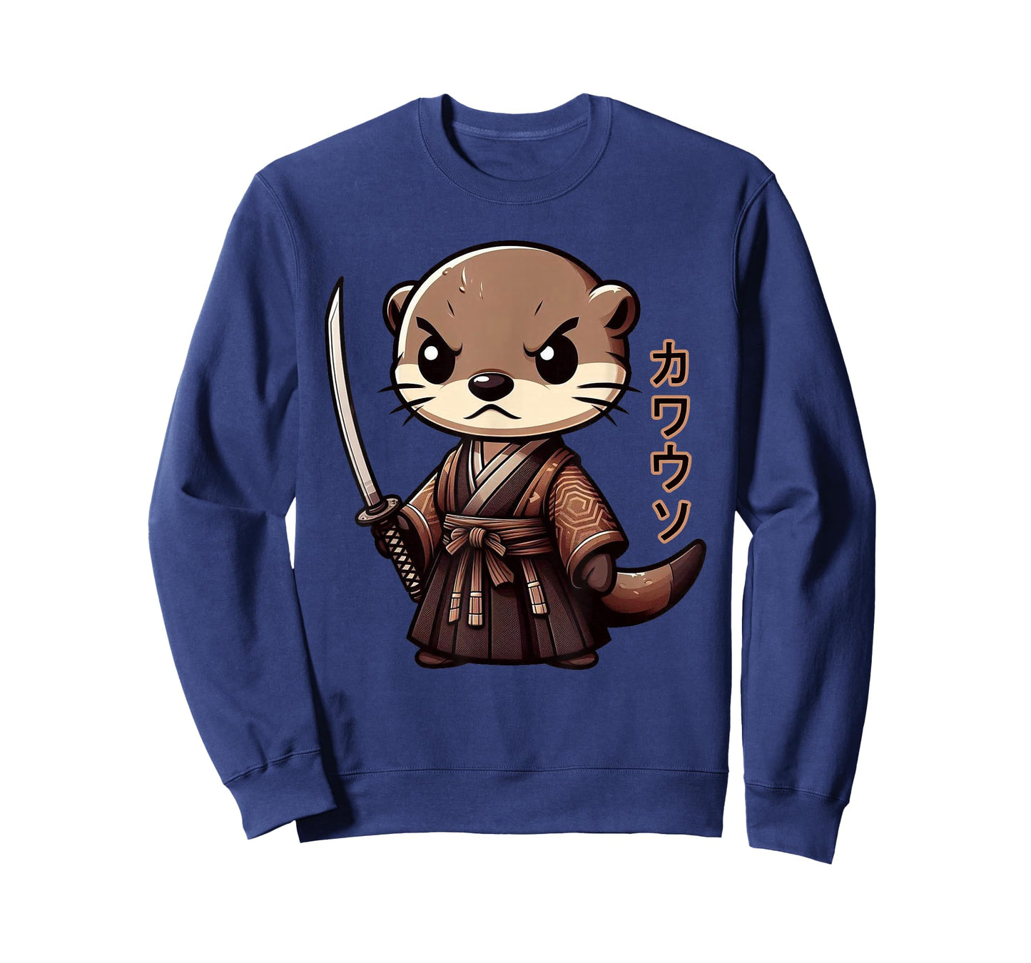 Japanese Samurai Otter Kawaii Art Otaku Japanese Ninja Kanji T-Shirt