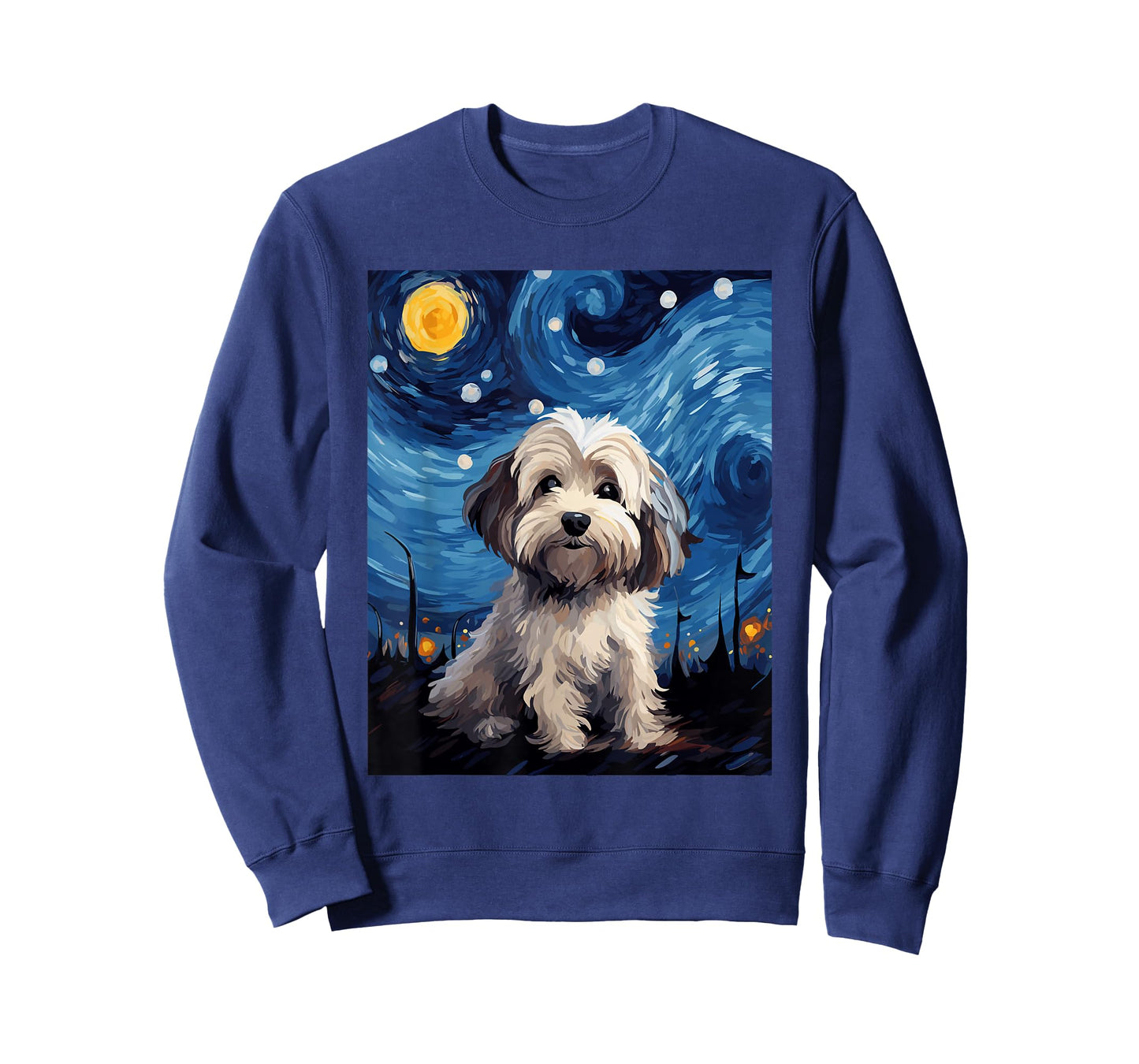 Havanese Dog Starry Night Van Gogh Art Lover T-Shirt
