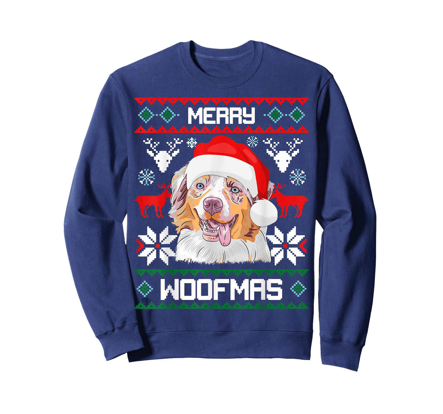 Australian Shepherd Merry Woofmas Christmas Dog Gift T-Shirt