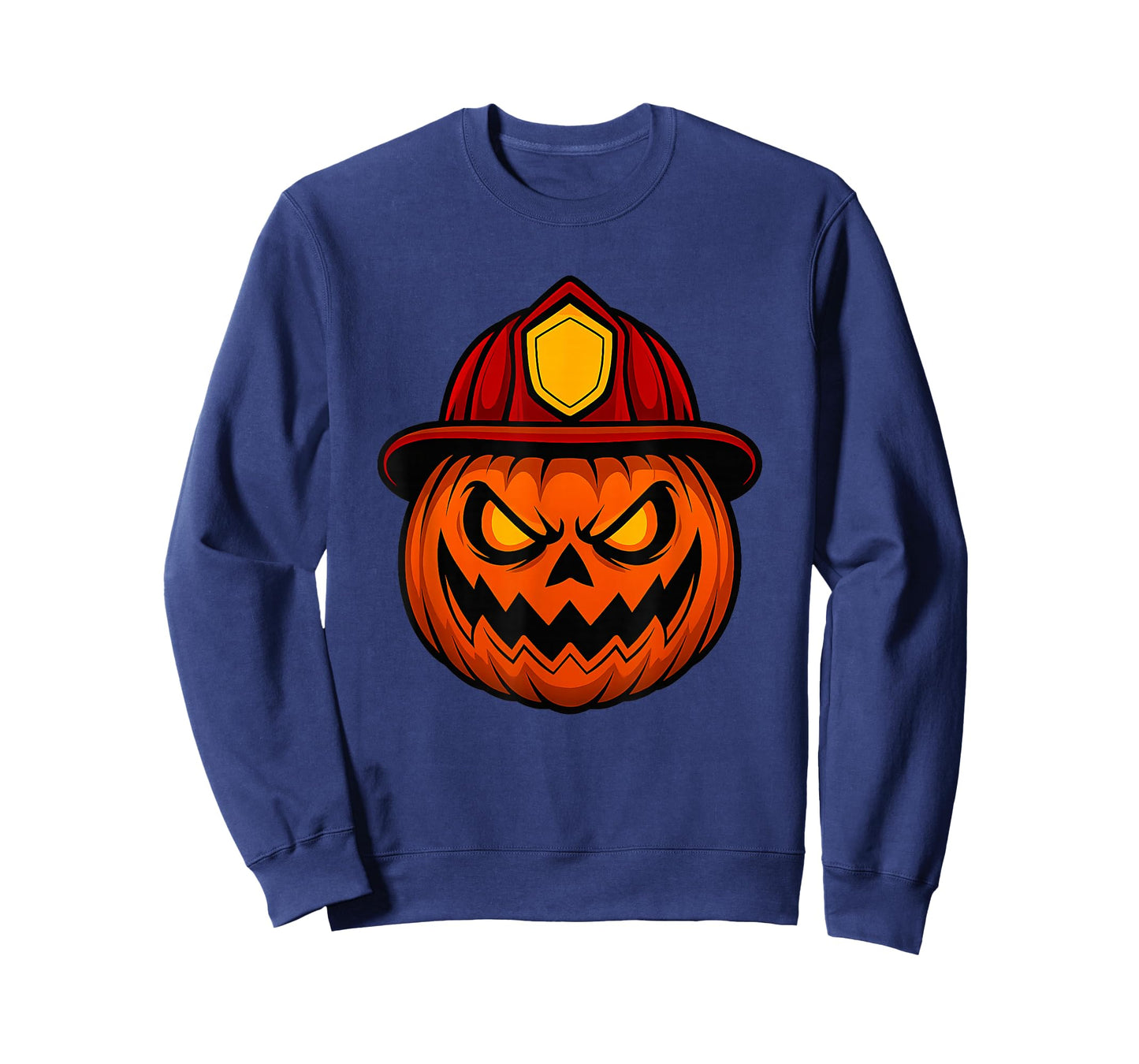 Firefighter Pumpkin Face Halloween T-Shirt