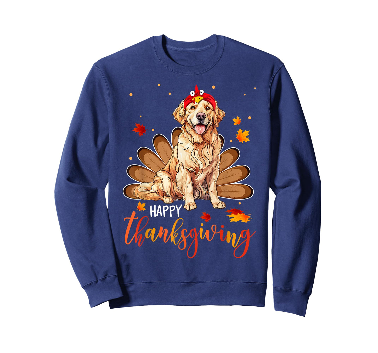Cute Golden retriever Happy Thanksgiving turkey Dog T-Shirt for Men Women Girls Kids