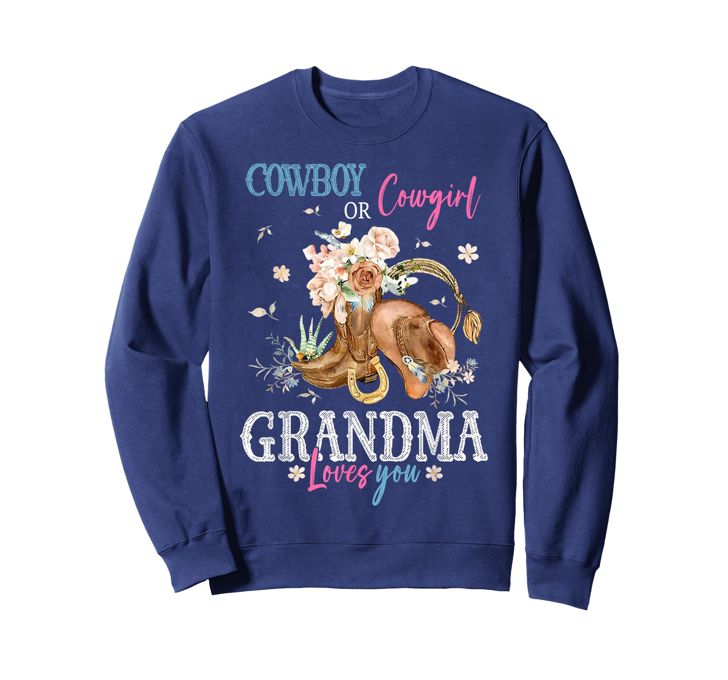 Cowboy or Cowgirl Gender Reveal Party Announcement Grandma T-Shirt