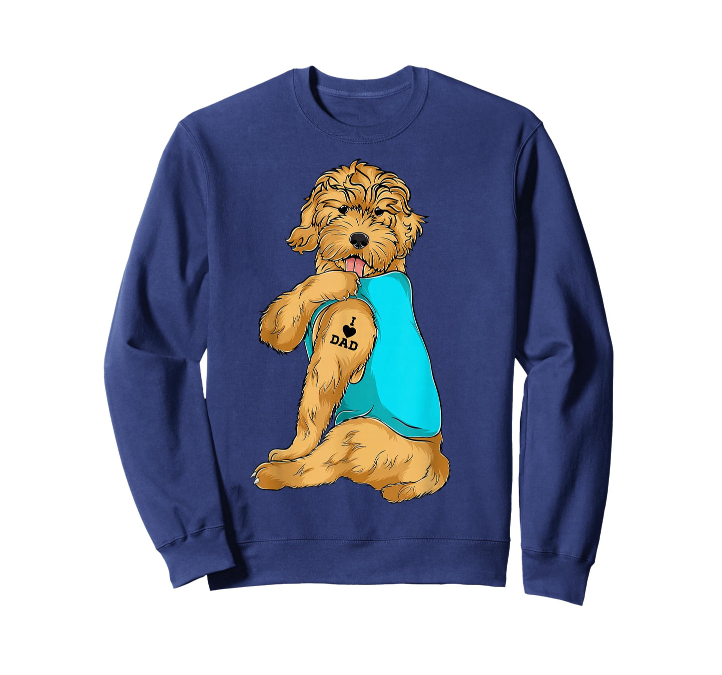 Golden Doodle I Love Dad Tattoo Apparel, Dog Dad Gifts Dads T-Shirt