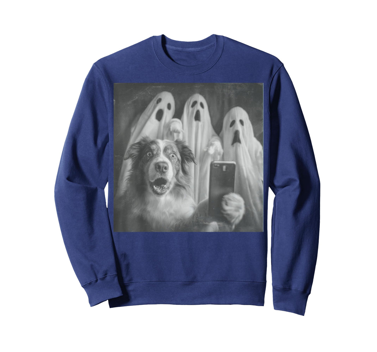 Australian Shepherd Selfie Funny Ghost Halloween T-Shirt