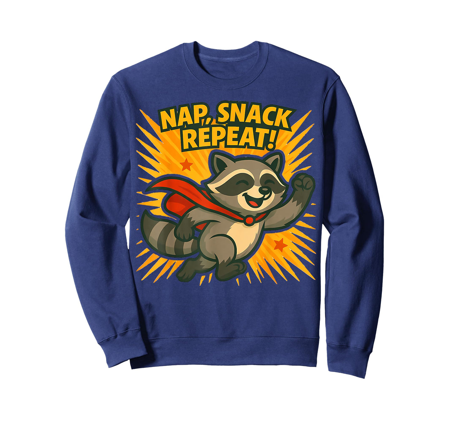 Nap Snack Repeat Raccoon Superhero T-Shirt