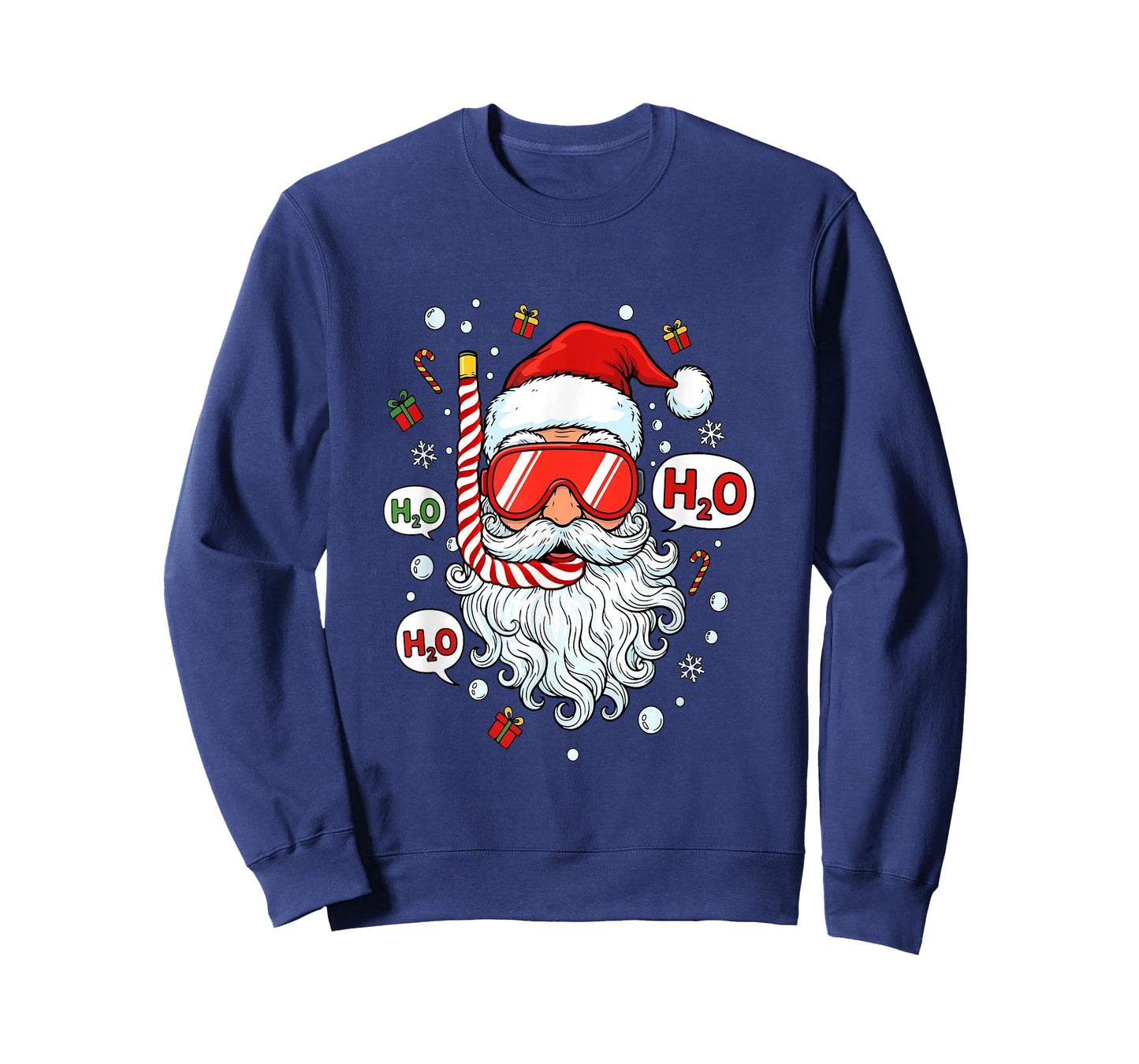 Santa Scuba Diving Equipment Funny Scuba Diver Christmas T-Shirt
