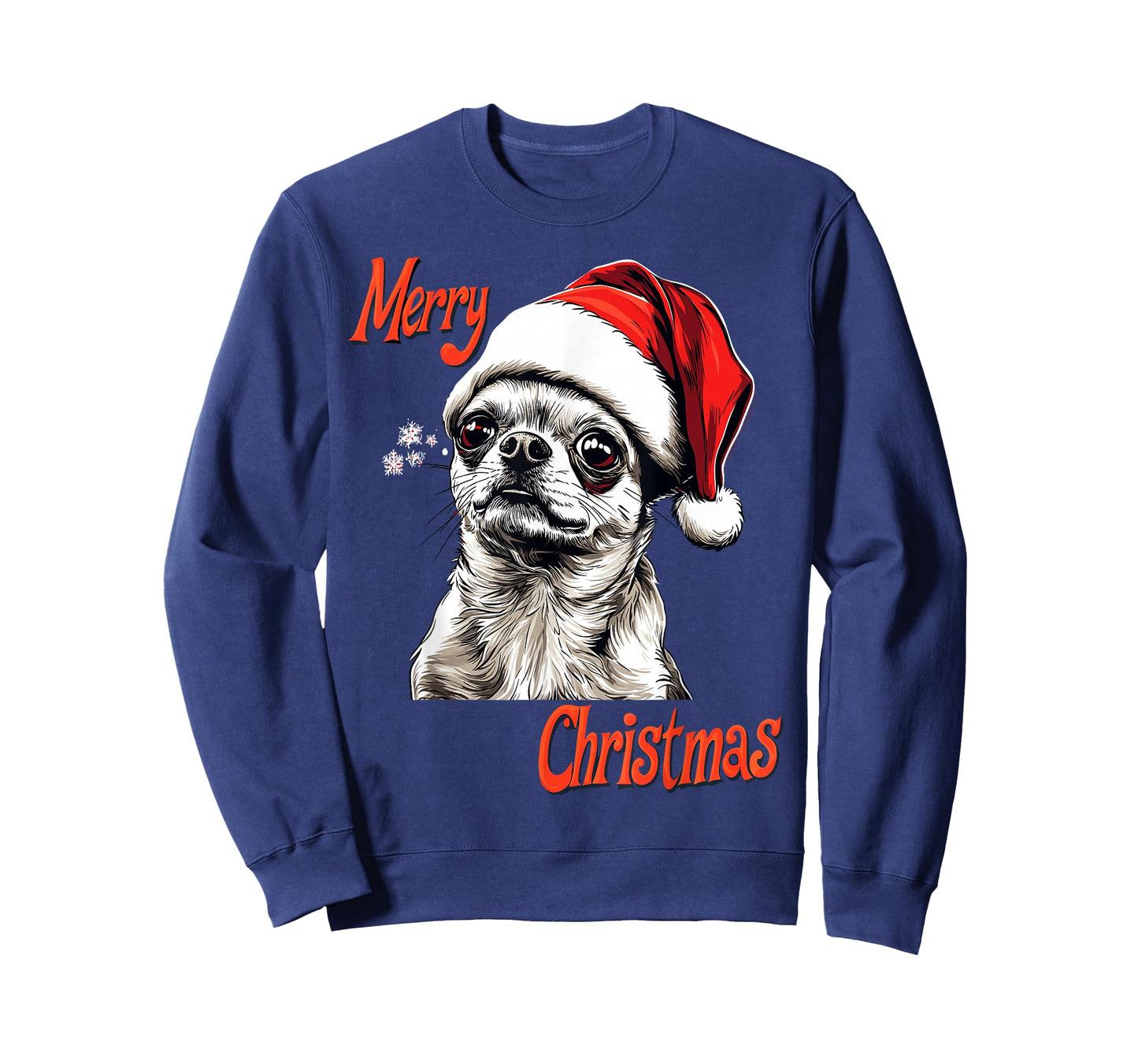 Chihuahua Santa Hat Merry Christmas Xmas Dog Lover Pajama T-Shirt for Men Women Kids