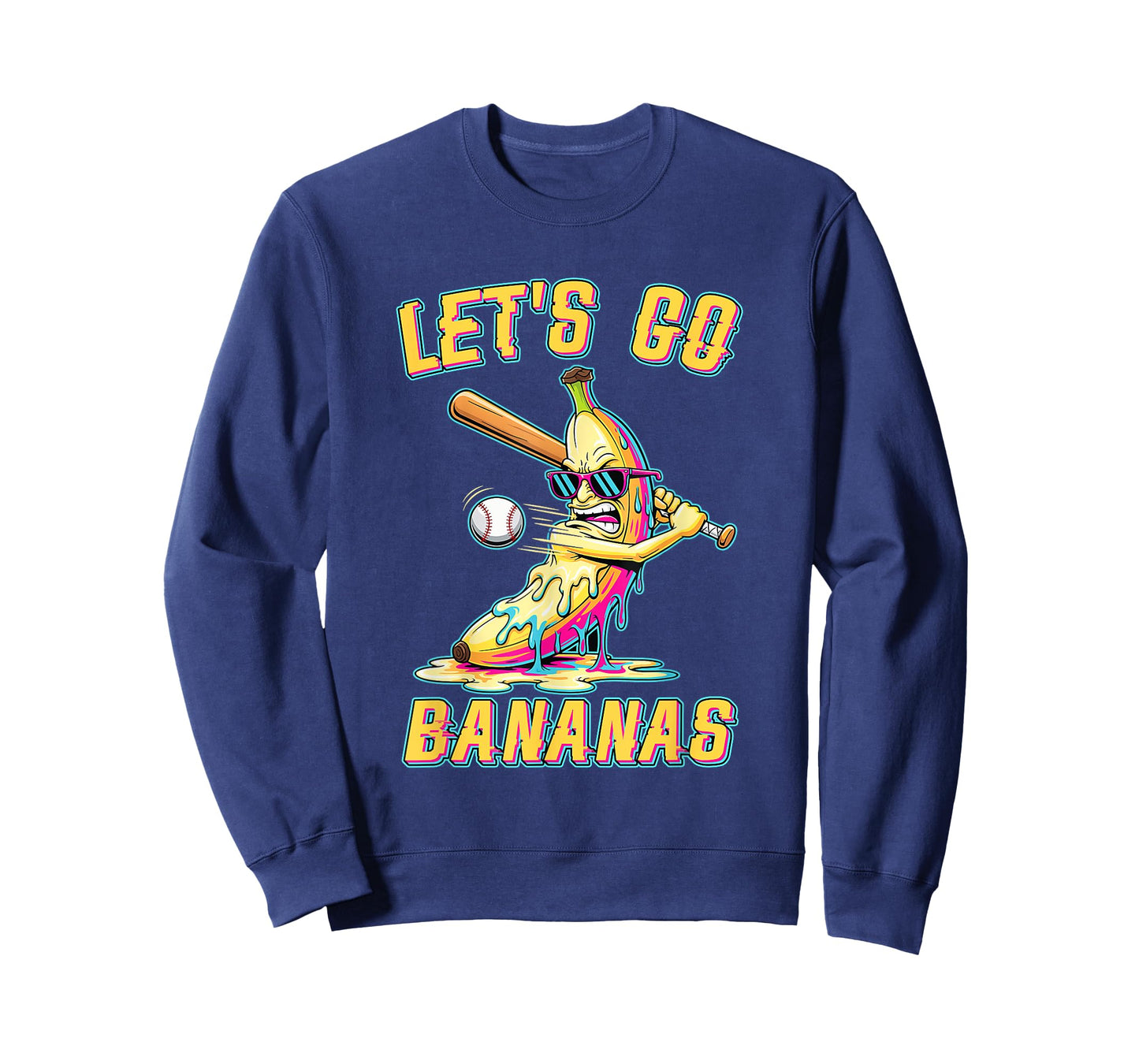 Let's Go Bananas Funny Banana Swinging Baseball Fruit Sport T-Shirt