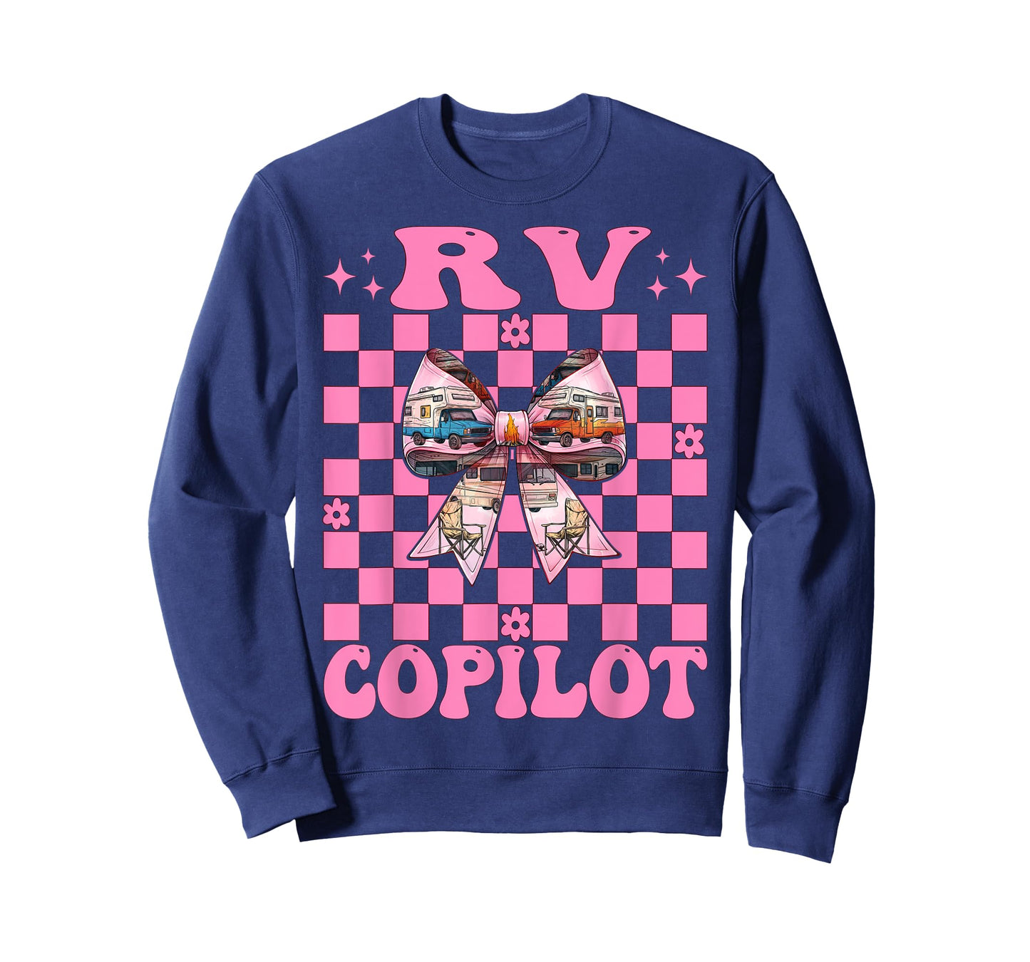 RV Copilot RV Camping Camper Motorhome Girl Mom Coquette Bow T-Shirt