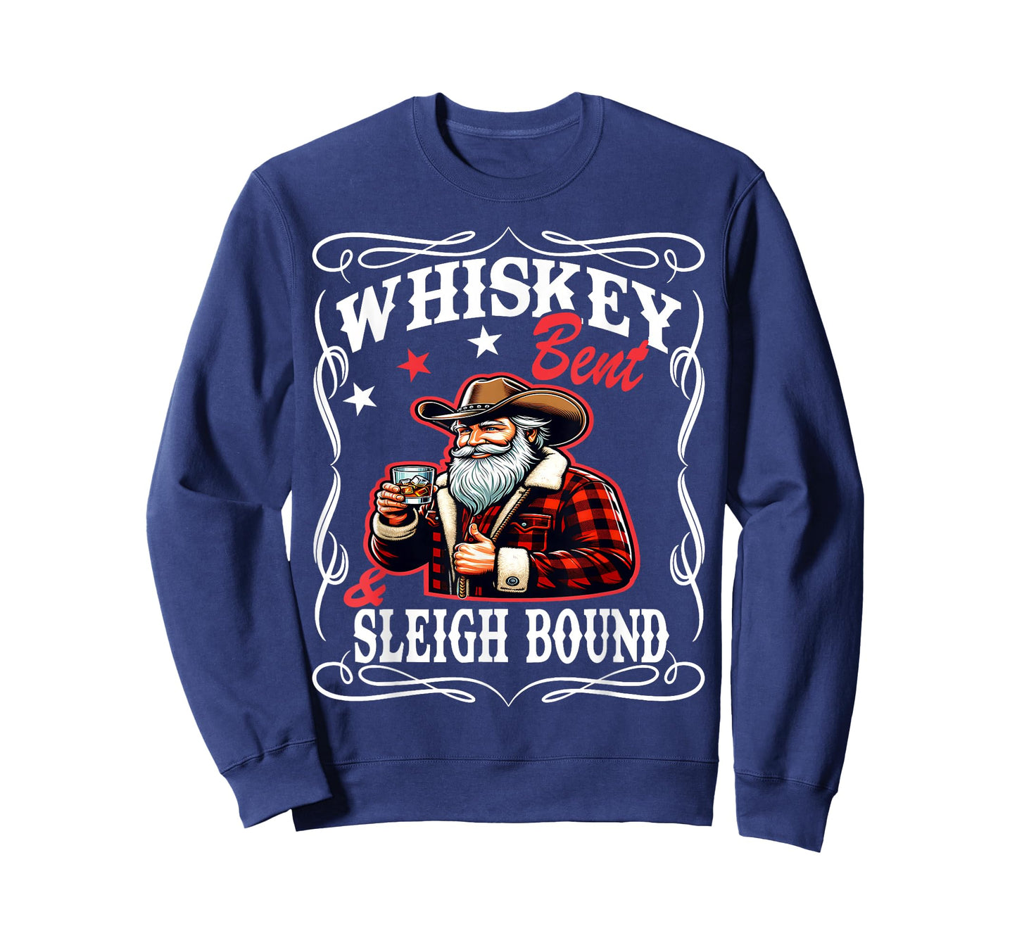 Whiskey Bent and Sleigh Bound Christmas T-Shirt