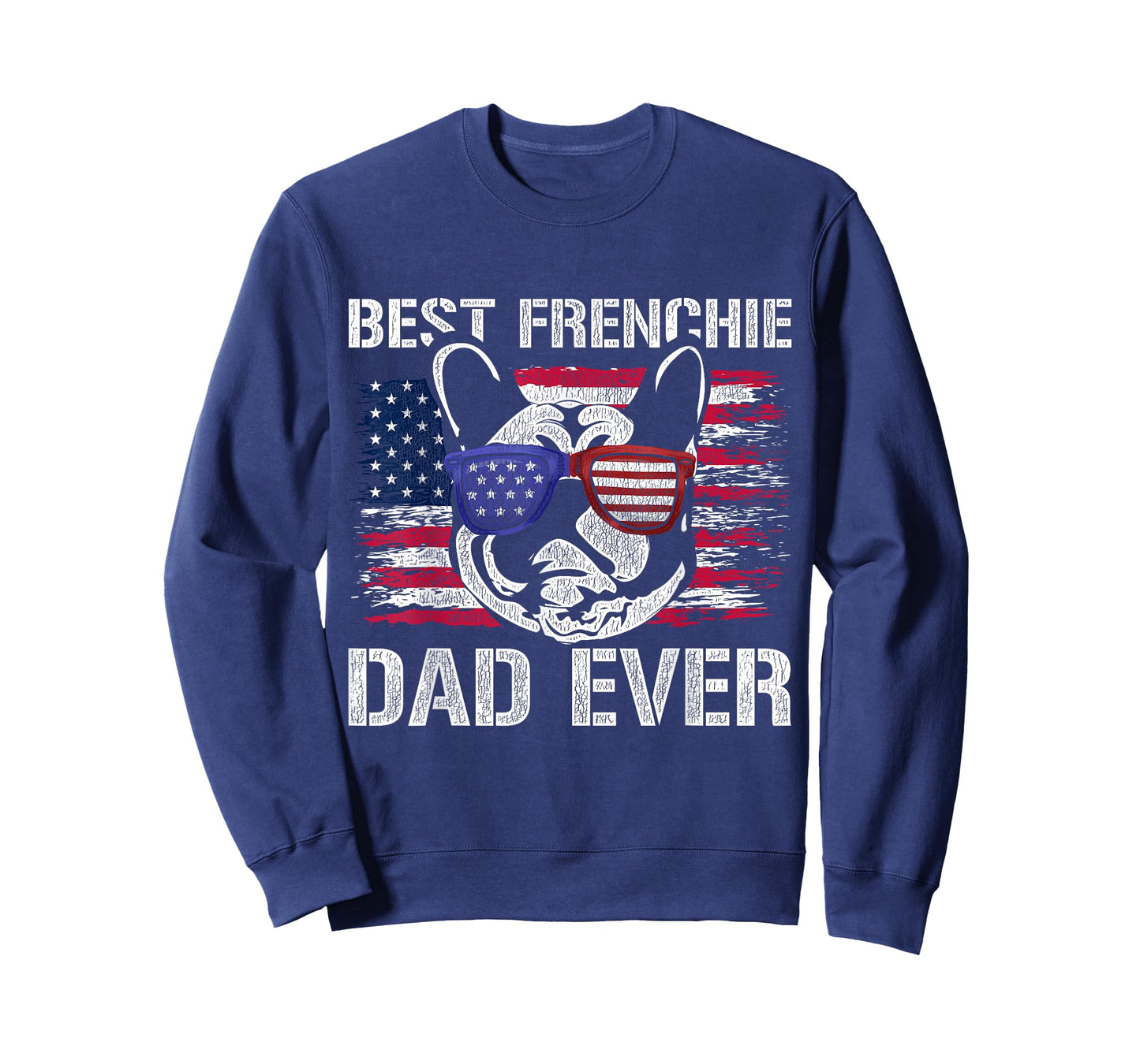 Patriotic Frenchie Dad Dog US Flag Men Gift French Bulldog T-Shirt